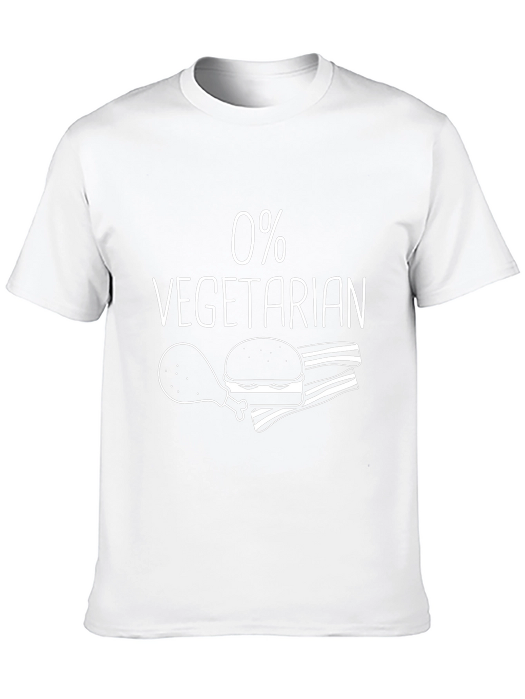 0% Vegetarian Funny Graphic T-Shirt