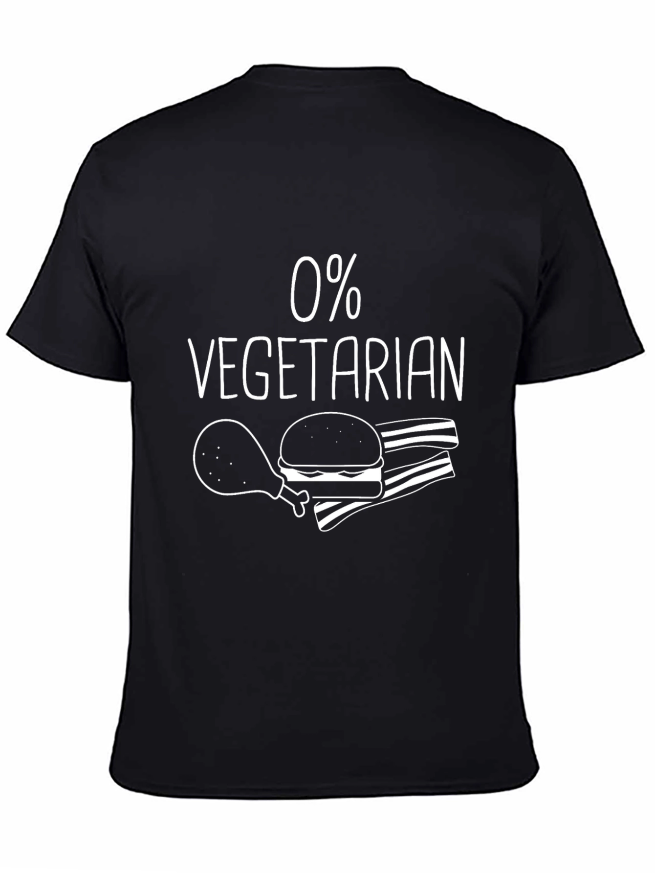 0% Vegetarian Funny Graphic T-Shirt