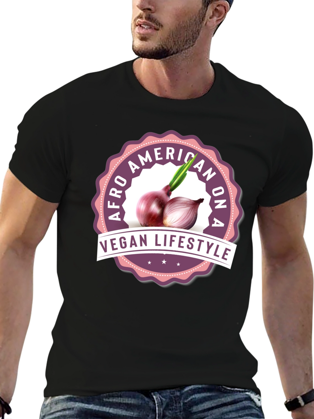 Vegan Lifestyle T-Shirt - Afro American Design