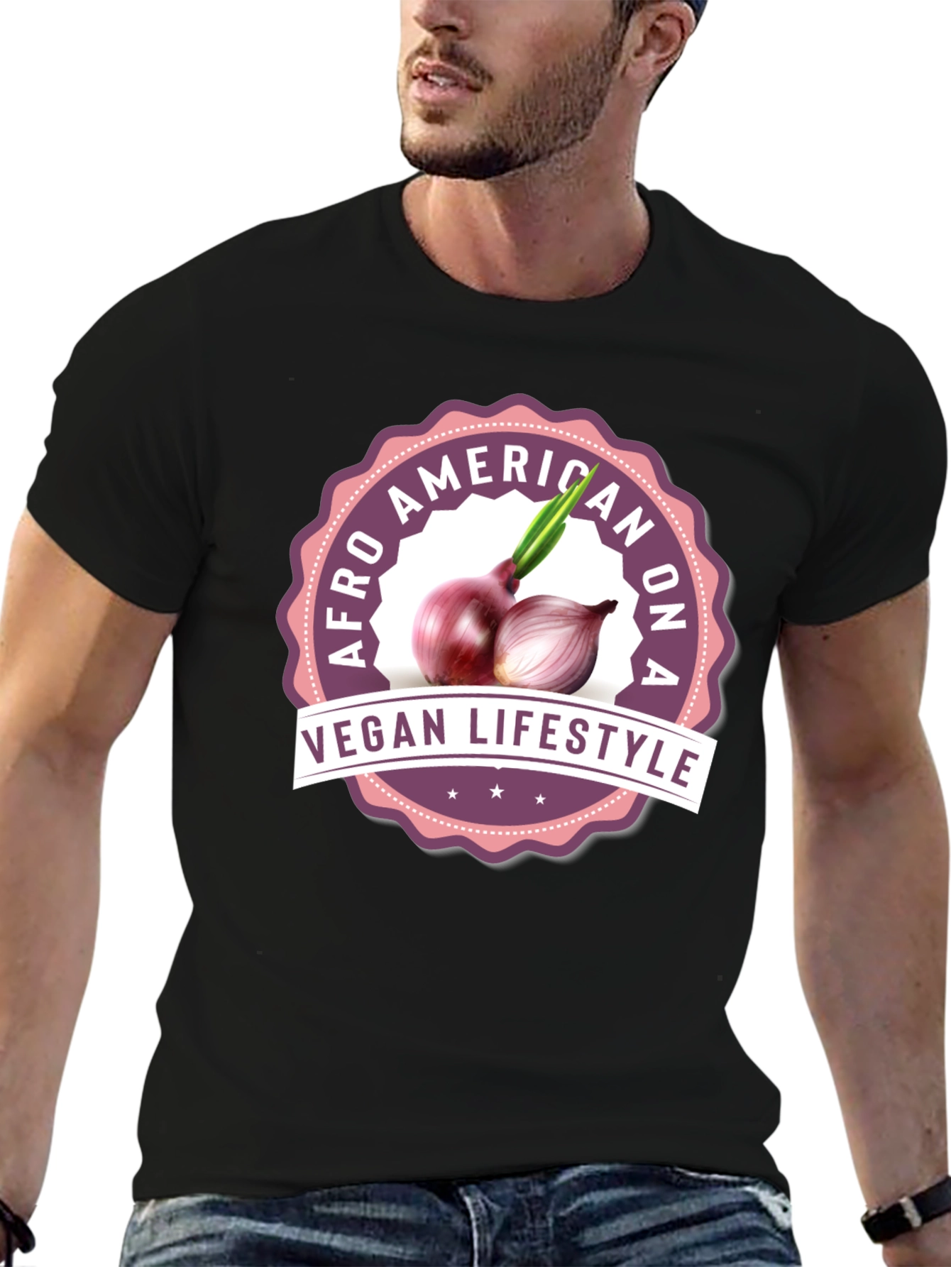 Vegan Lifestyle T-Shirt - Afro American Design
