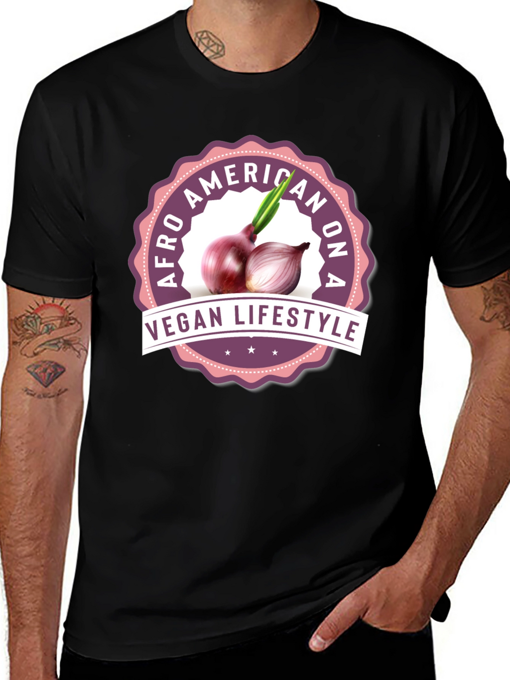 Vegan Lifestyle T-Shirt - Afro American Design