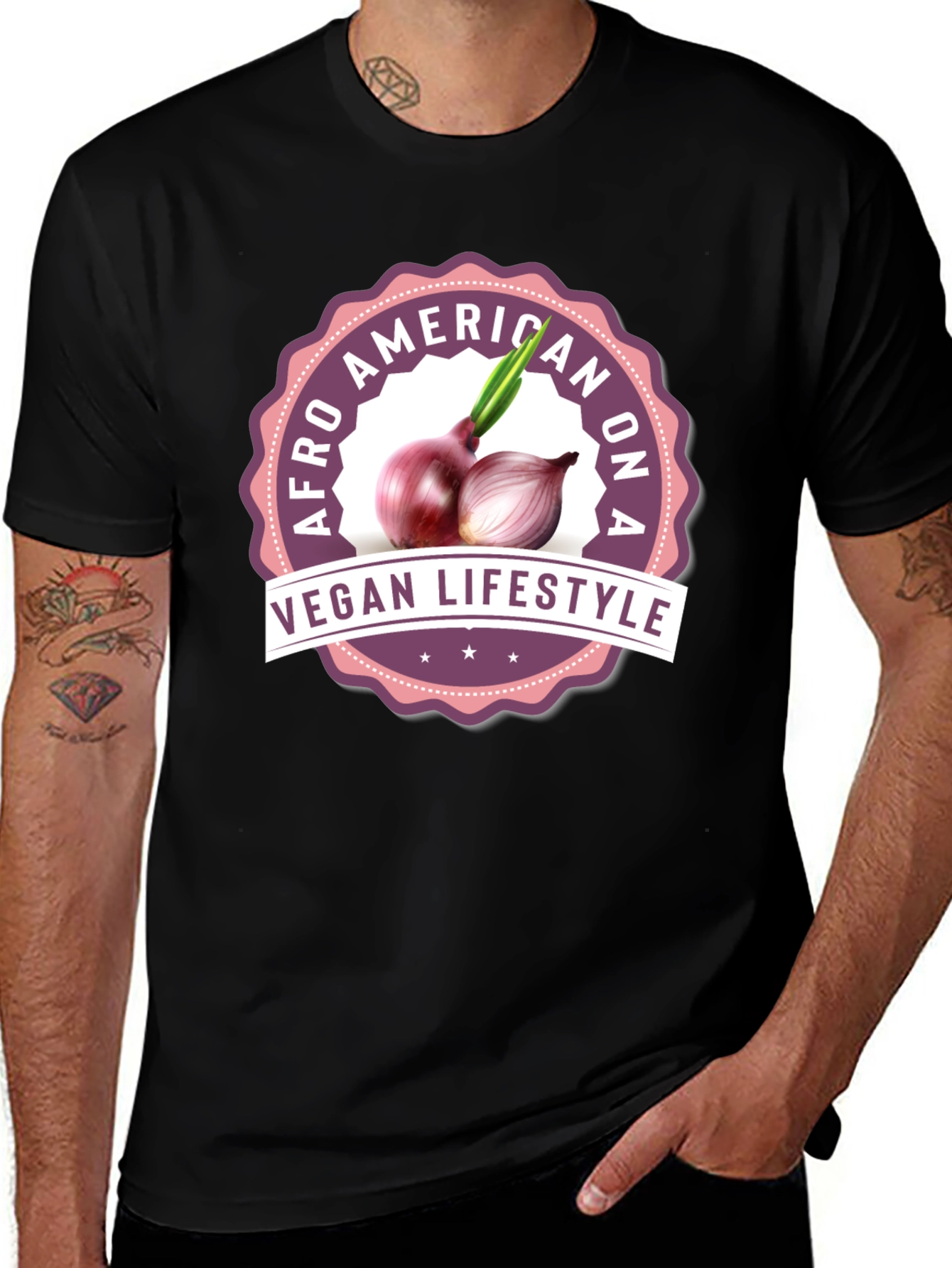 Vegan Lifestyle T-Shirt - Afro American Design