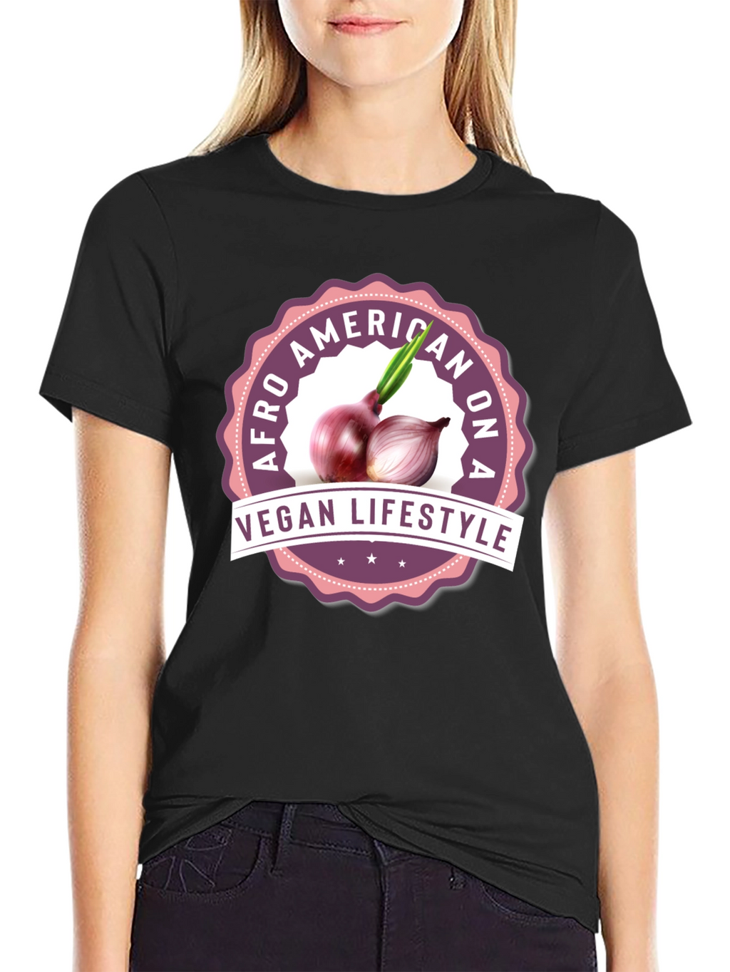 Vegan Lifestyle T-Shirt - Afro American Design