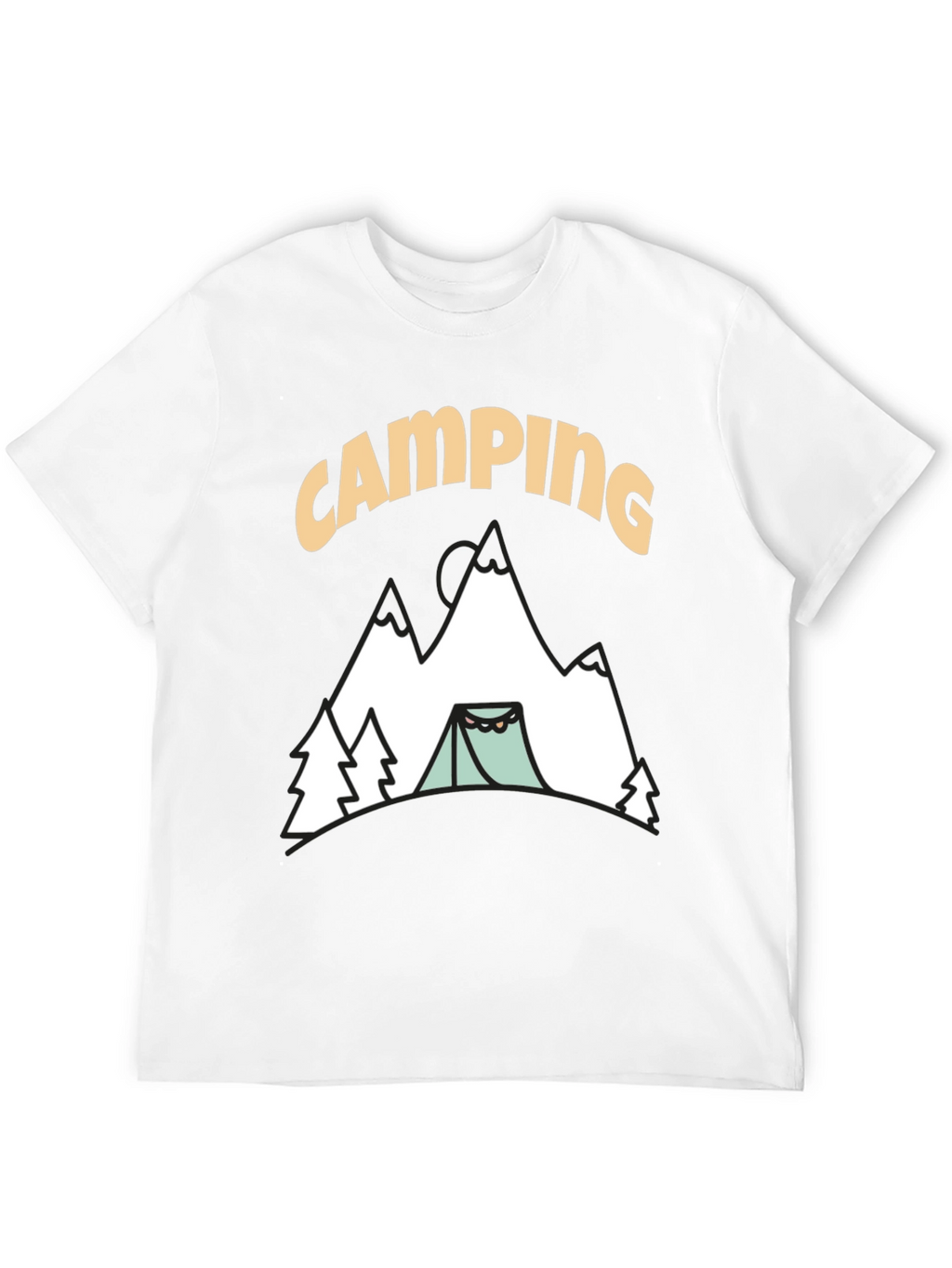 Camping Graphic T-Shirt - Black Cotton Tee