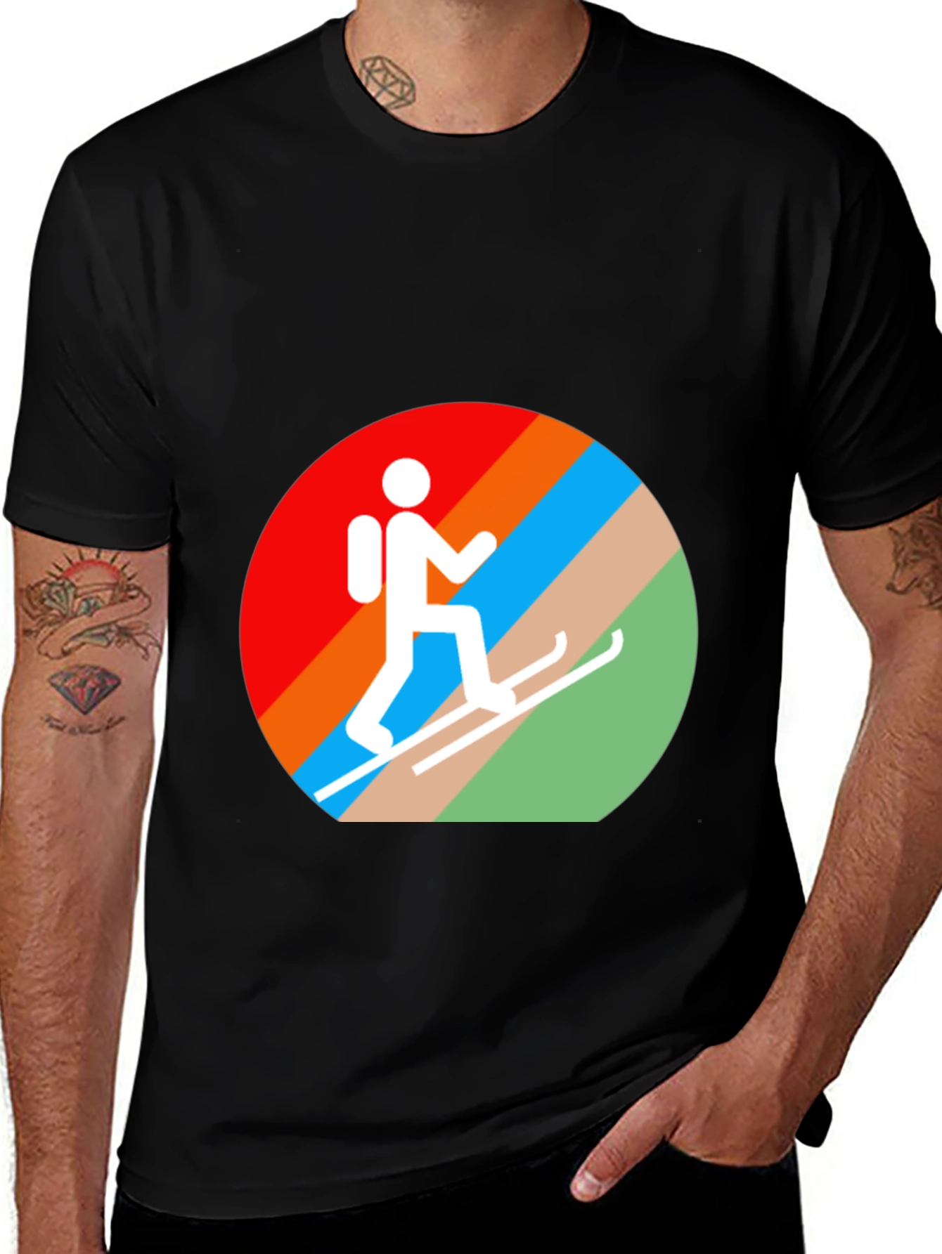 Ski Hiker Graphic Tee - Active Lifestyle Shirt