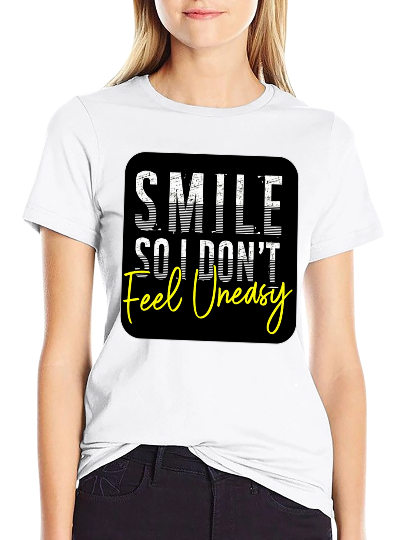 Smile So I Dont Feel Uneasy Graphic Tee
