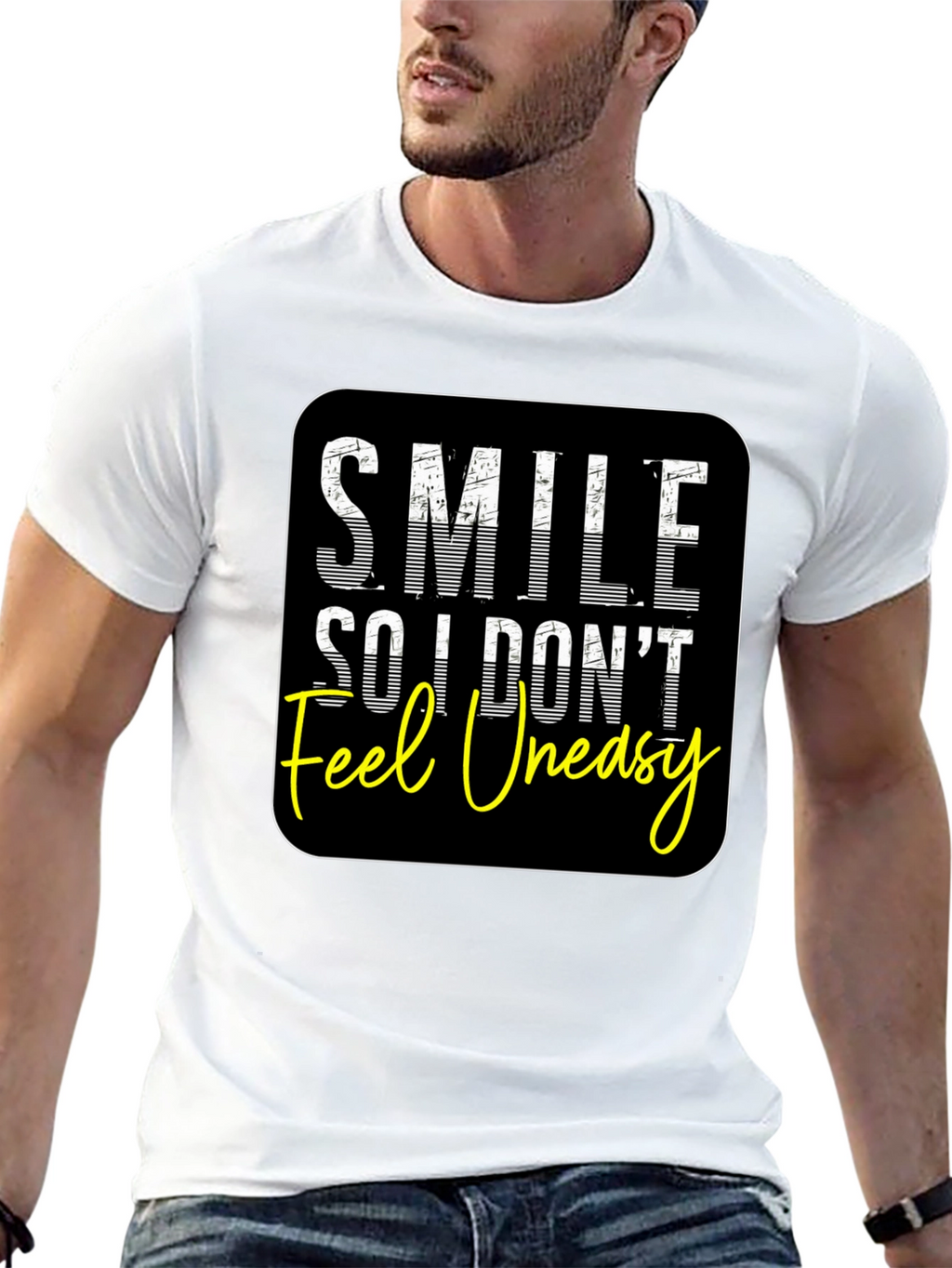Smile So I Dont Feel Uneasy Graphic Tee