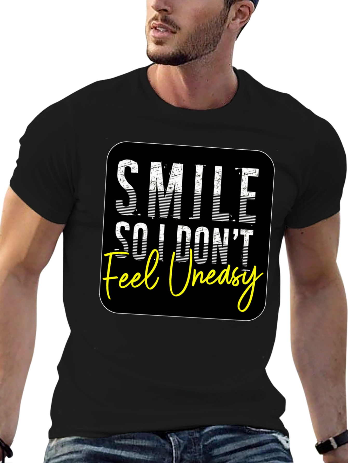 Smile So I Dont Feel Uneasy Graphic Tee