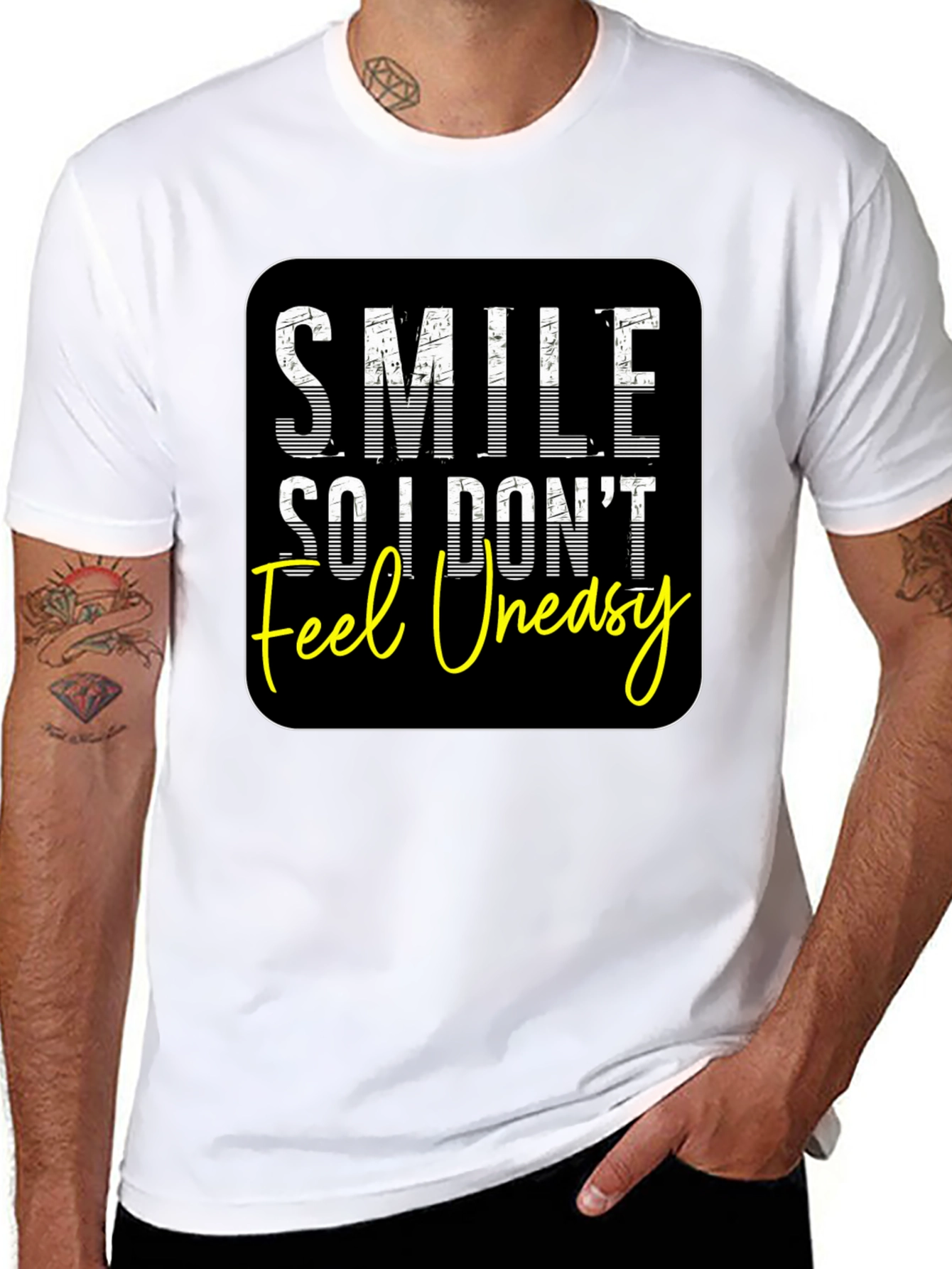 Smile So I Dont Feel Uneasy Graphic Tee