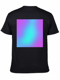 Mens Black T-Shirt with Vibrant Gradient Design