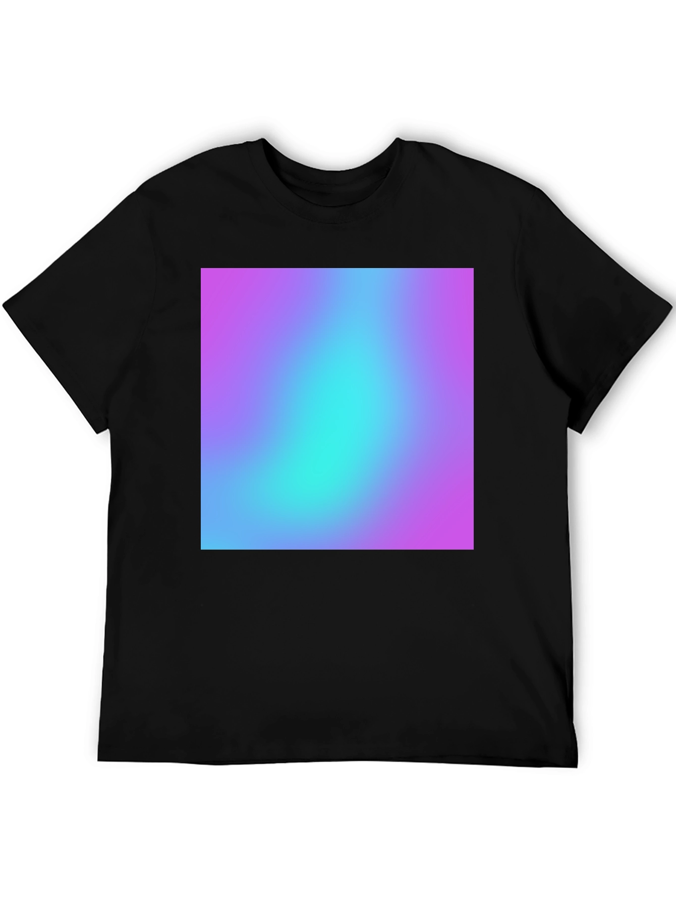 Mens Black T-Shirt with Vibrant Gradient Design