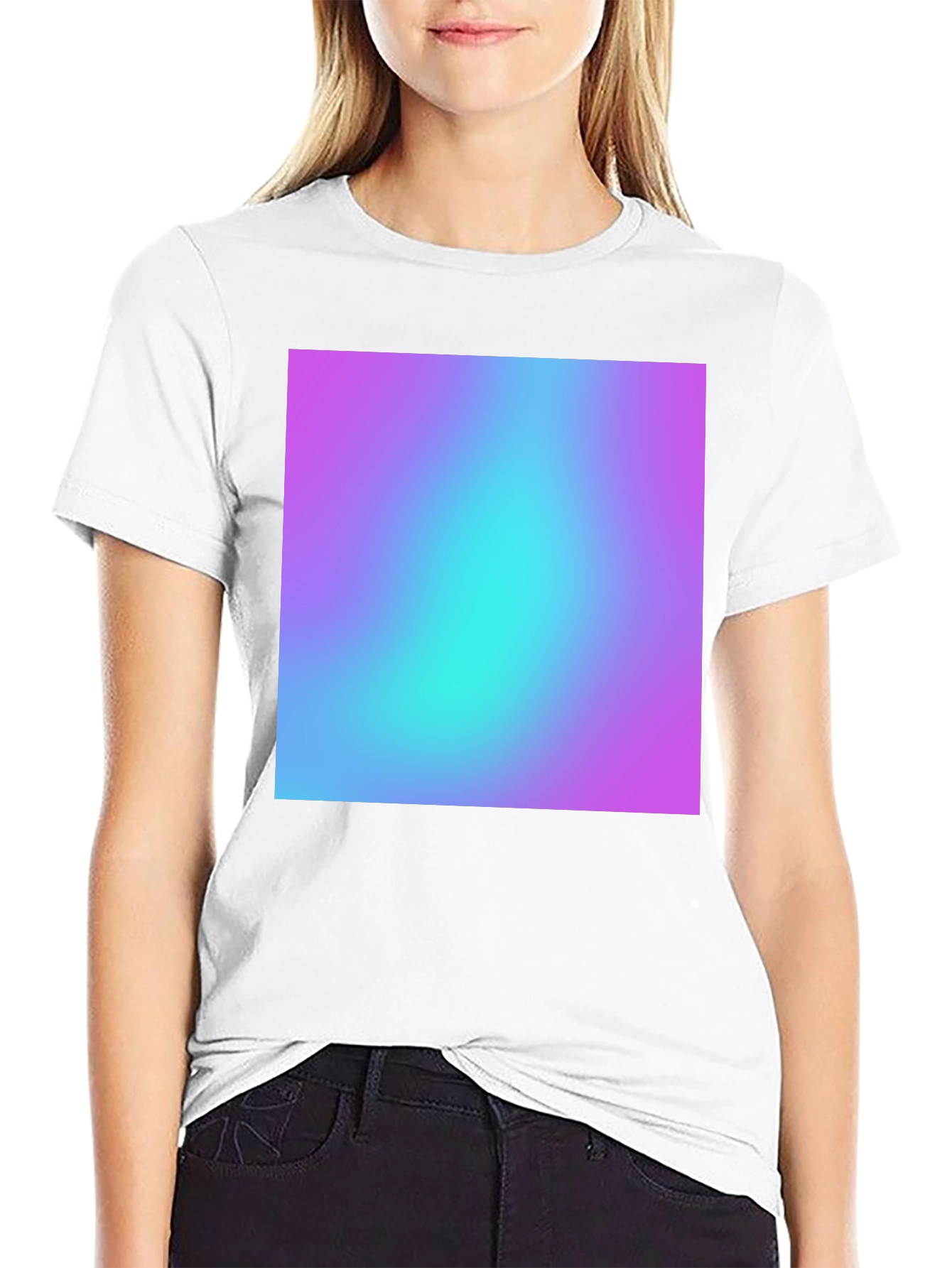 Mens Black T-Shirt with Vibrant Gradient Design