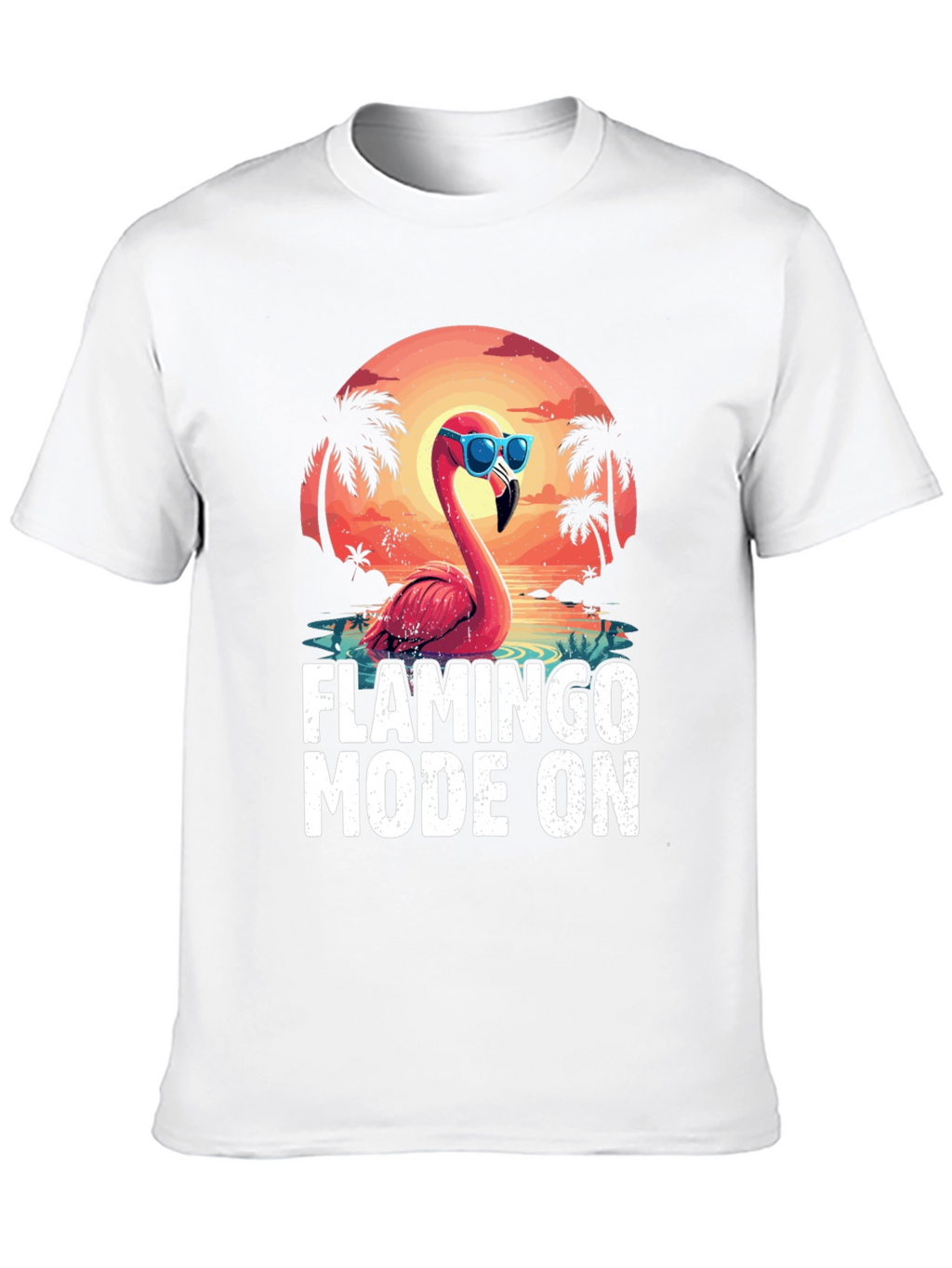 Flamingo Mode On Graphic Tee - Tropical Vacation Ready!