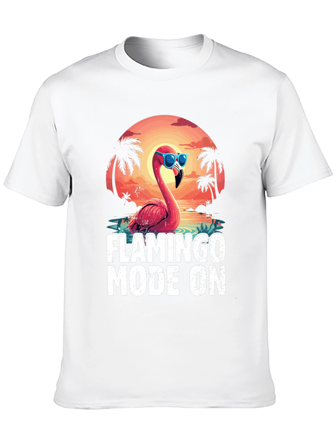 Flamingo Mode On Graphic Tee - Tropical Vacation Ready!