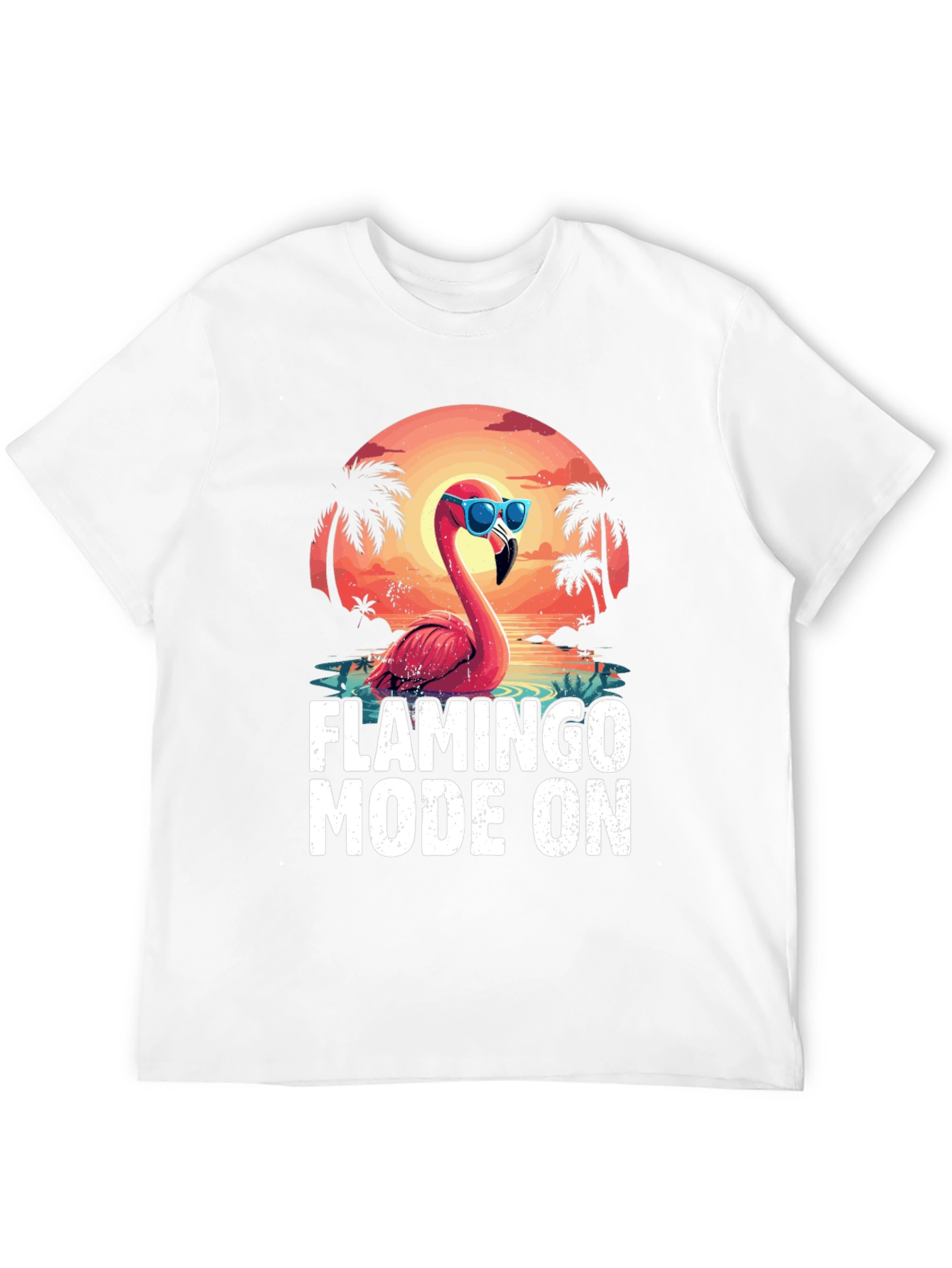 Flamingo Mode On Graphic Tee - Tropical Vacation Ready!