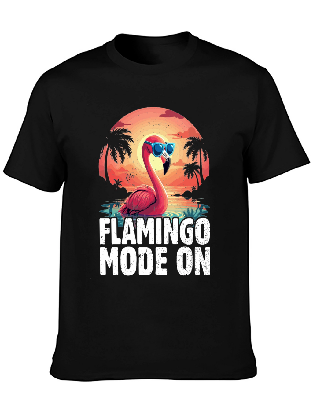 Flamingo Mode On Graphic Tee - Tropical Vacation Ready!