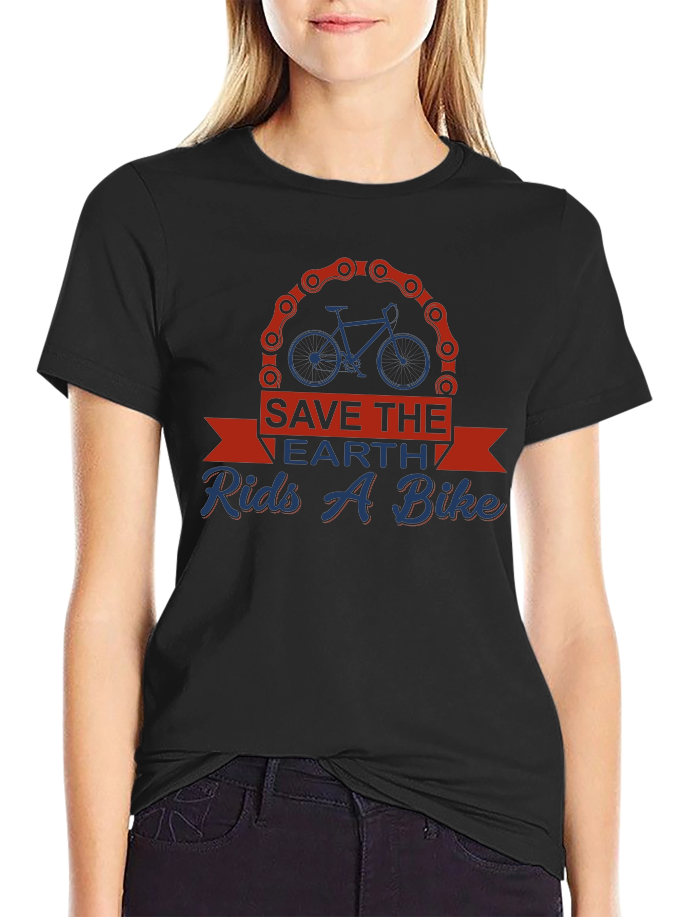 Save the Earth Rides a Bike Graphic Tee