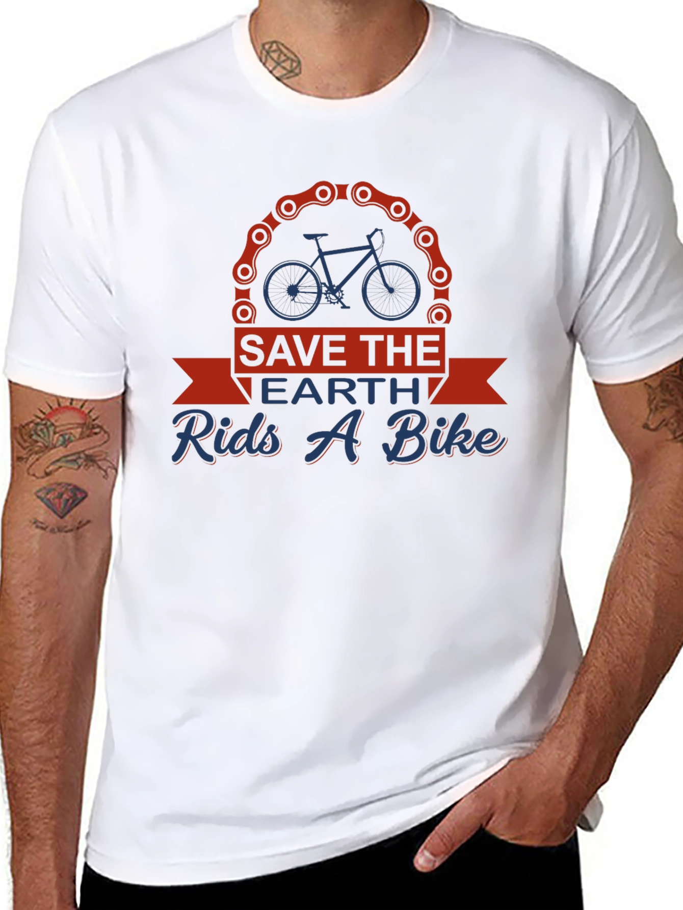Save the Earth Rides a Bike Graphic Tee