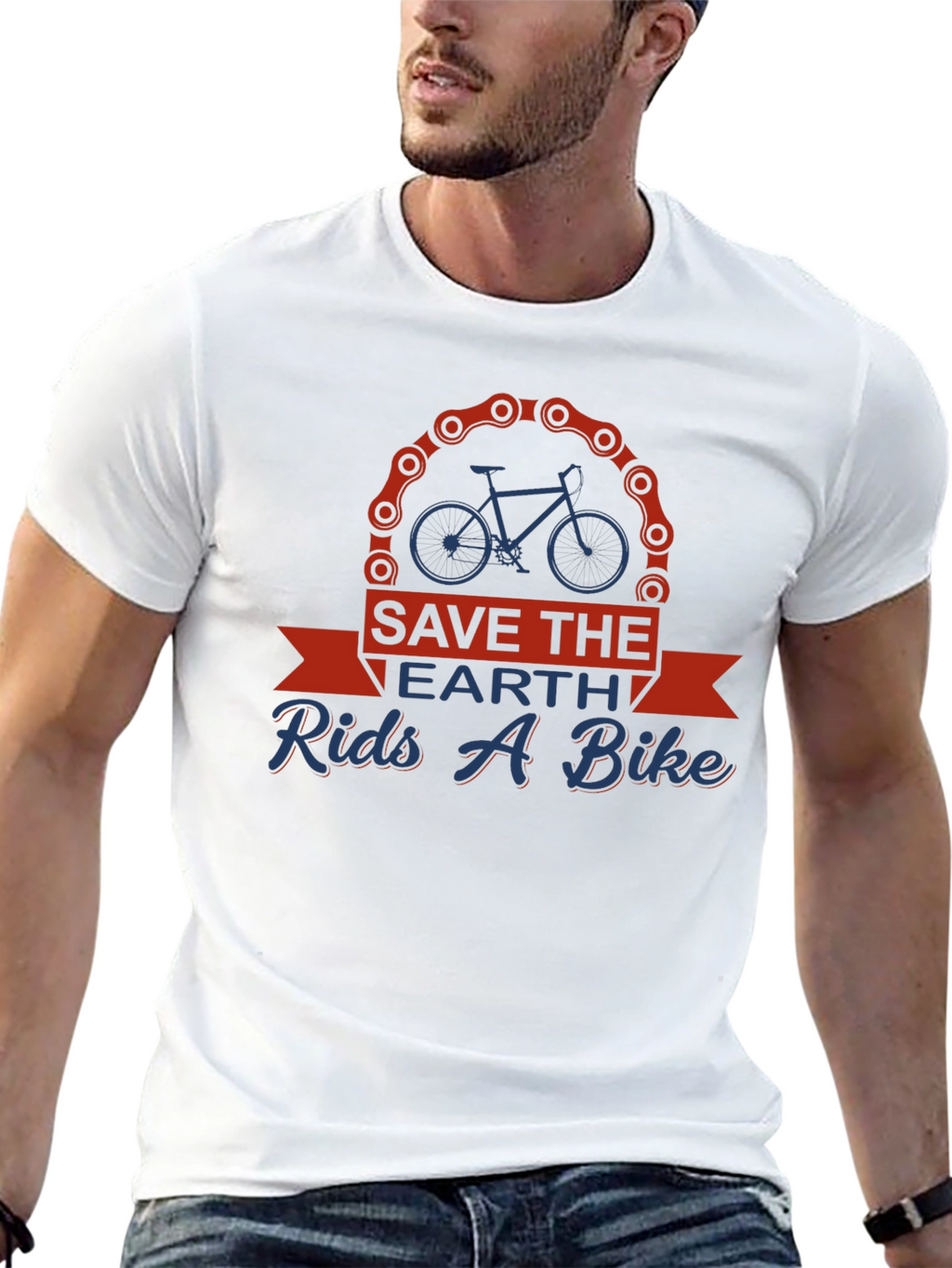 Save the Earth Rides a Bike Graphic Tee