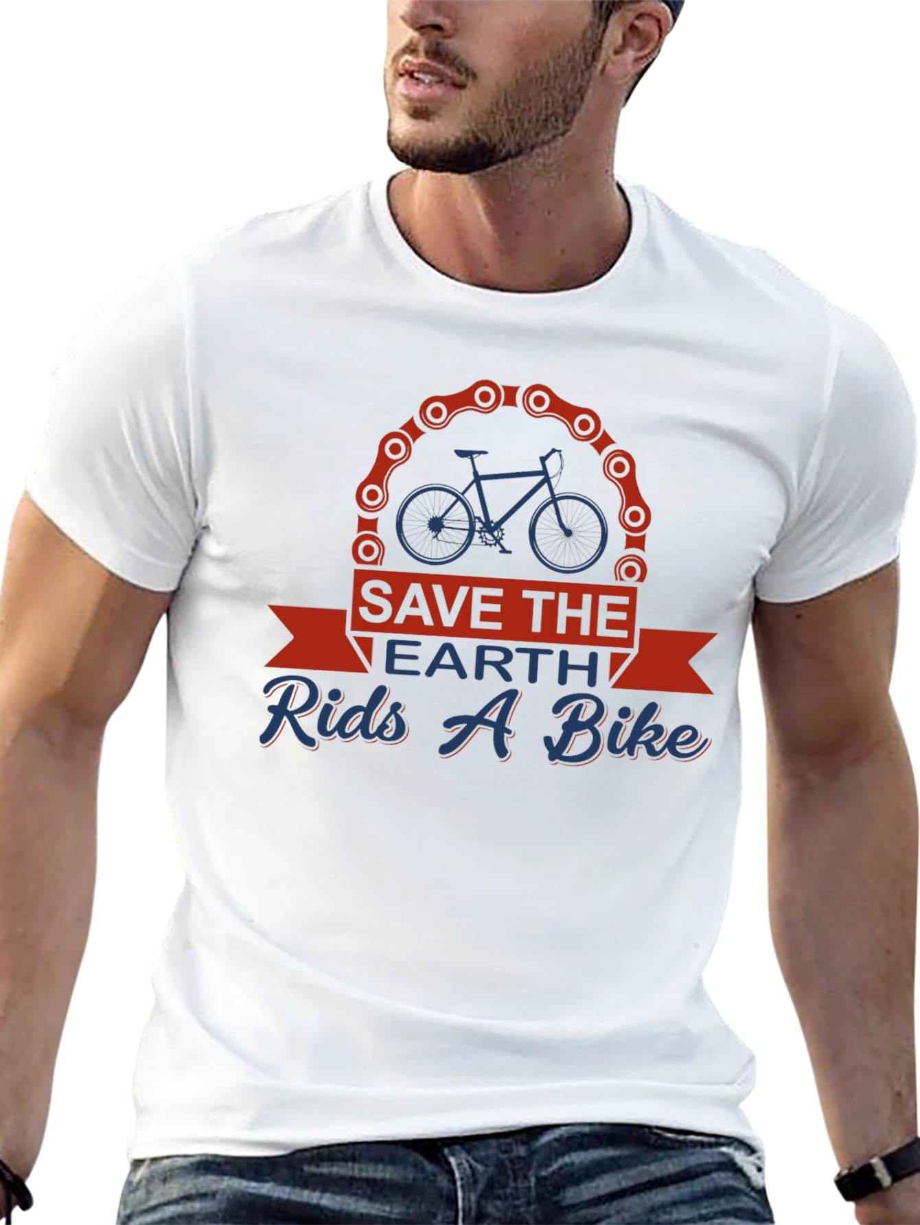 Save the Earth Rides a Bike Graphic Tee