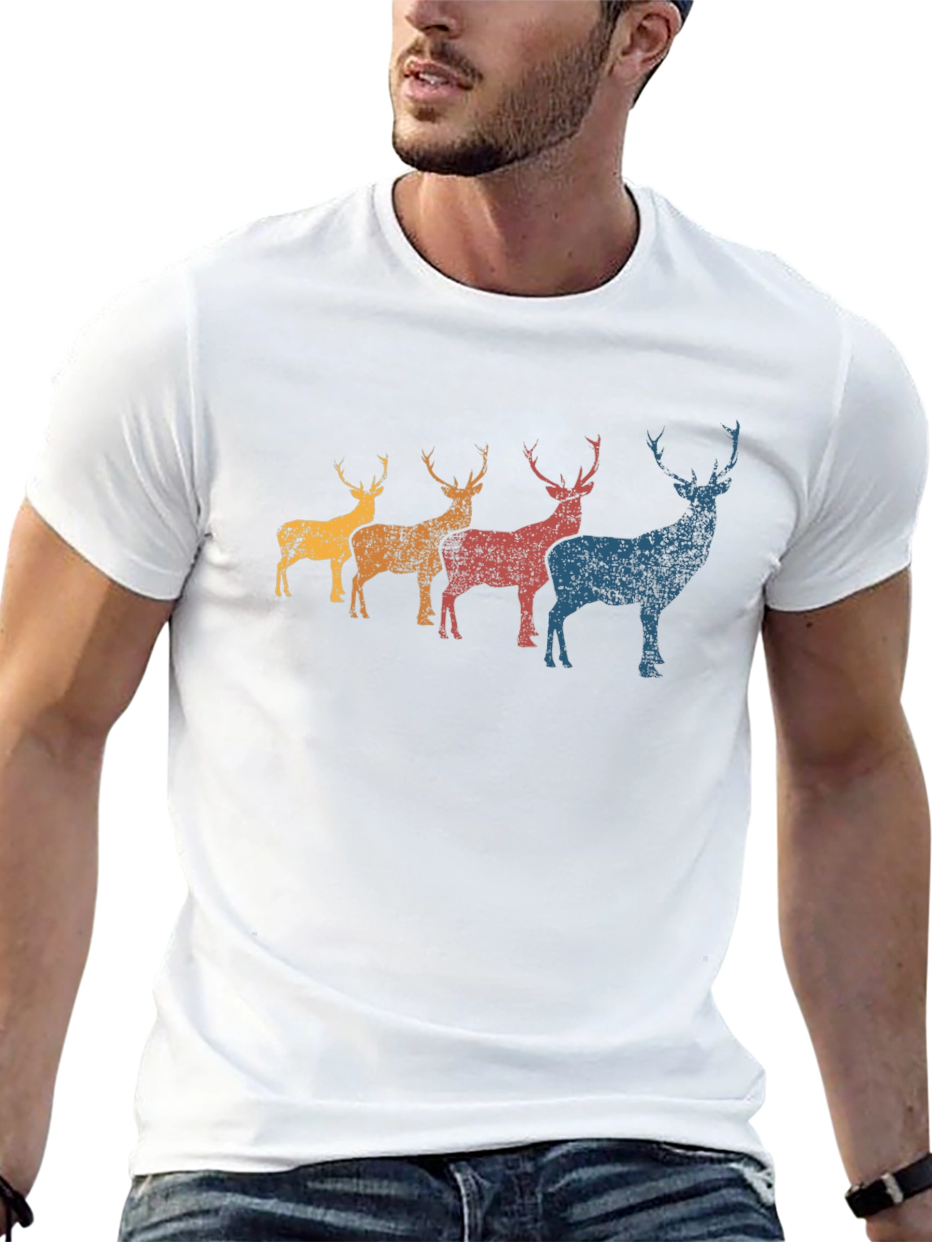 Retro Deer Graphic T-Shirt
