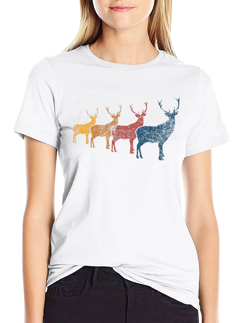 Retro Deer Graphic T-Shirt