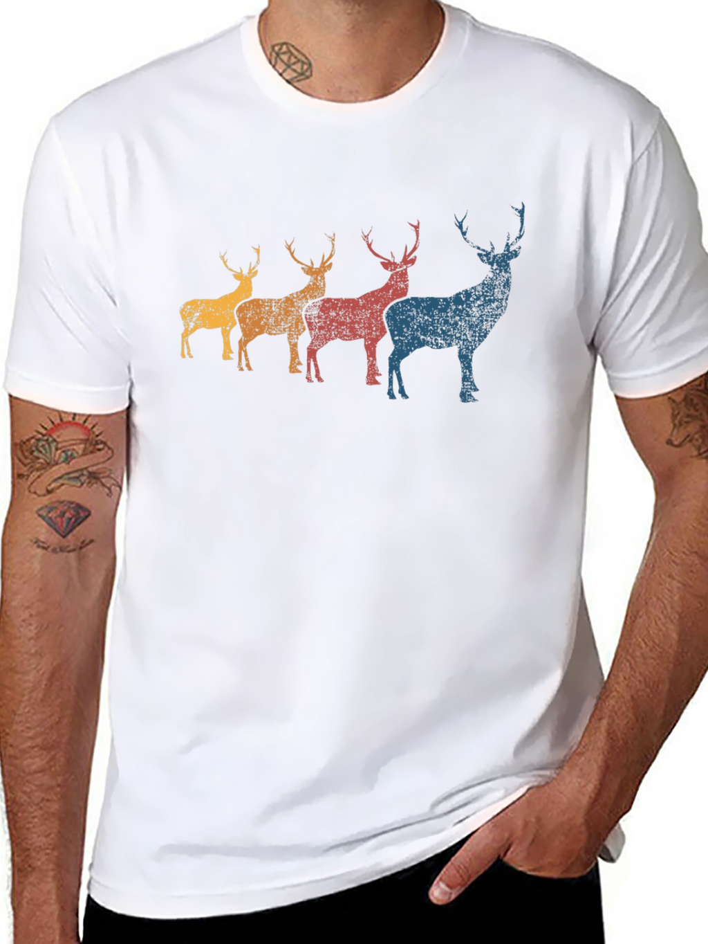 Retro Deer Graphic T-Shirt