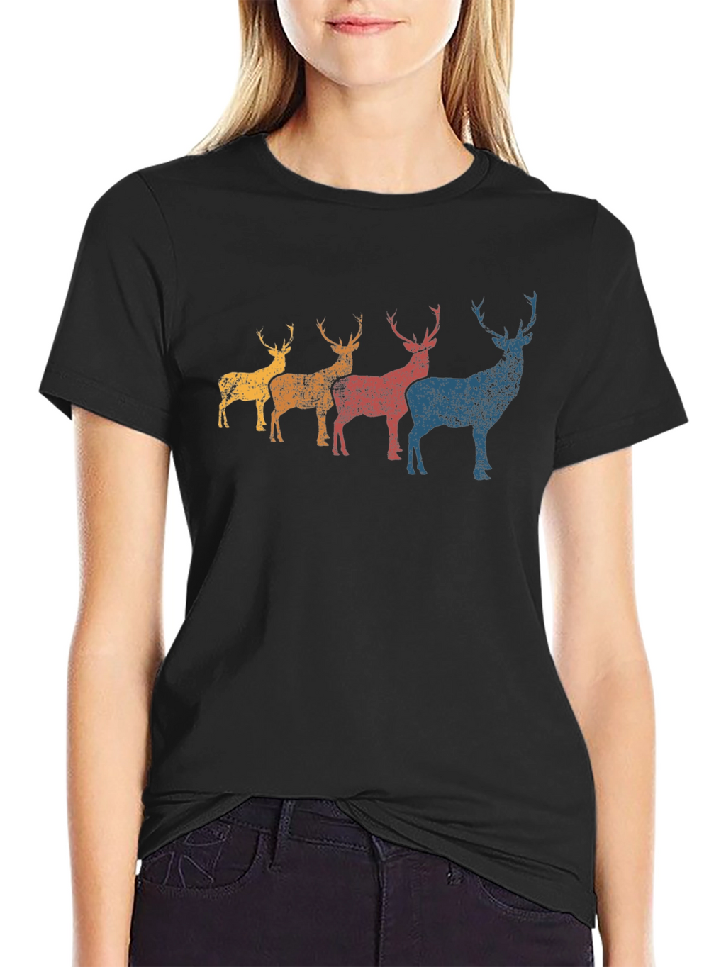 Retro Deer Graphic T-Shirt