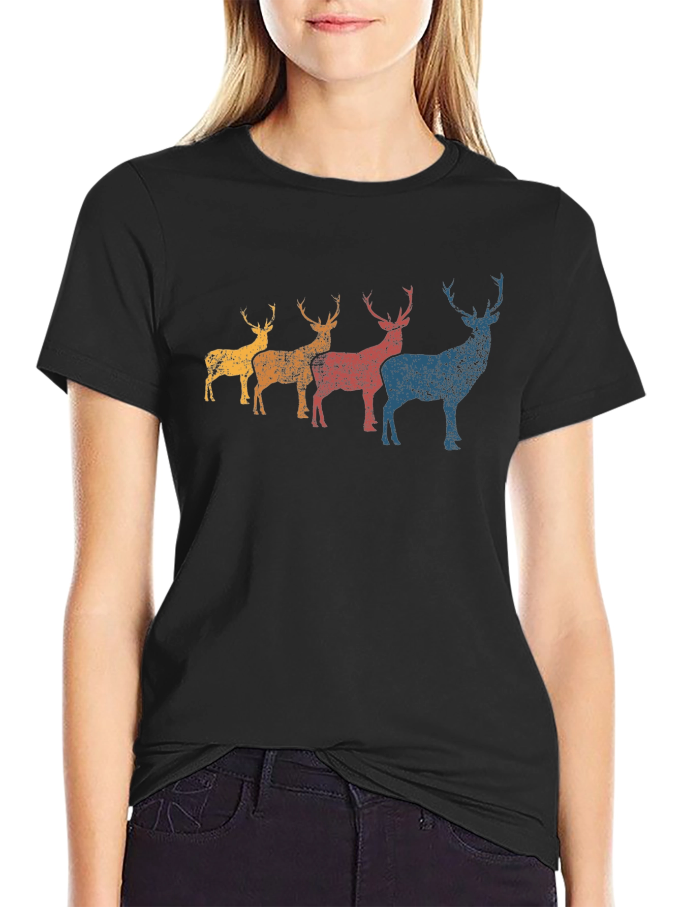 Retro Deer Graphic T-Shirt