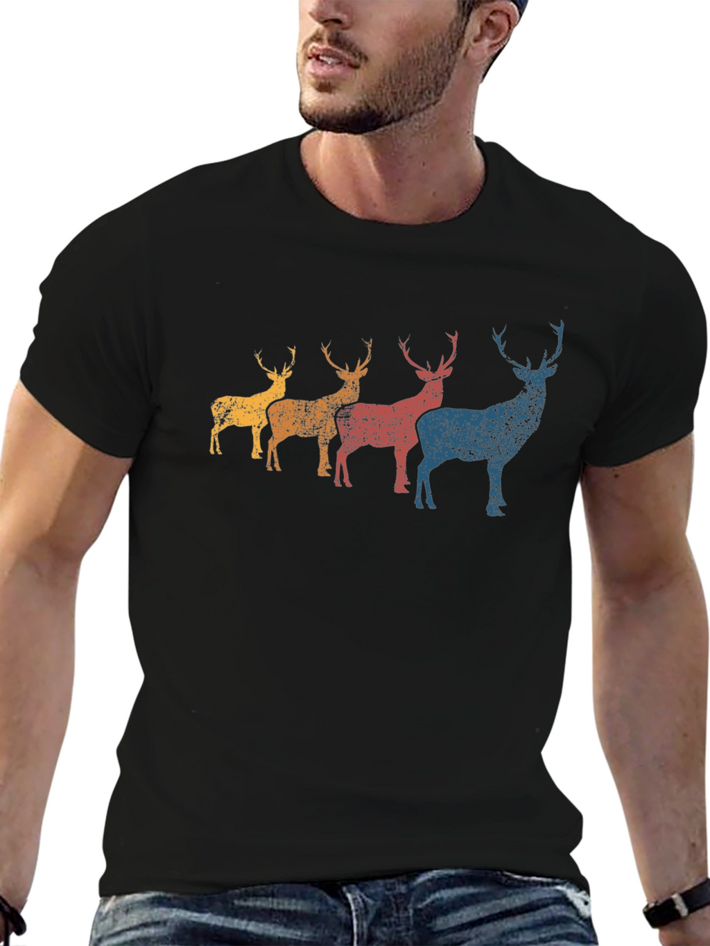 Retro Deer Graphic T-Shirt
