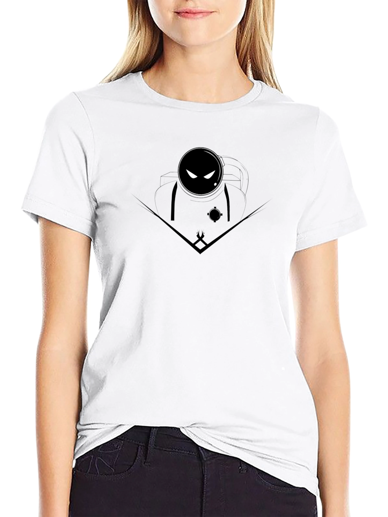 Astronaut Graphic T-Shirt - Mens Black Crew Neck