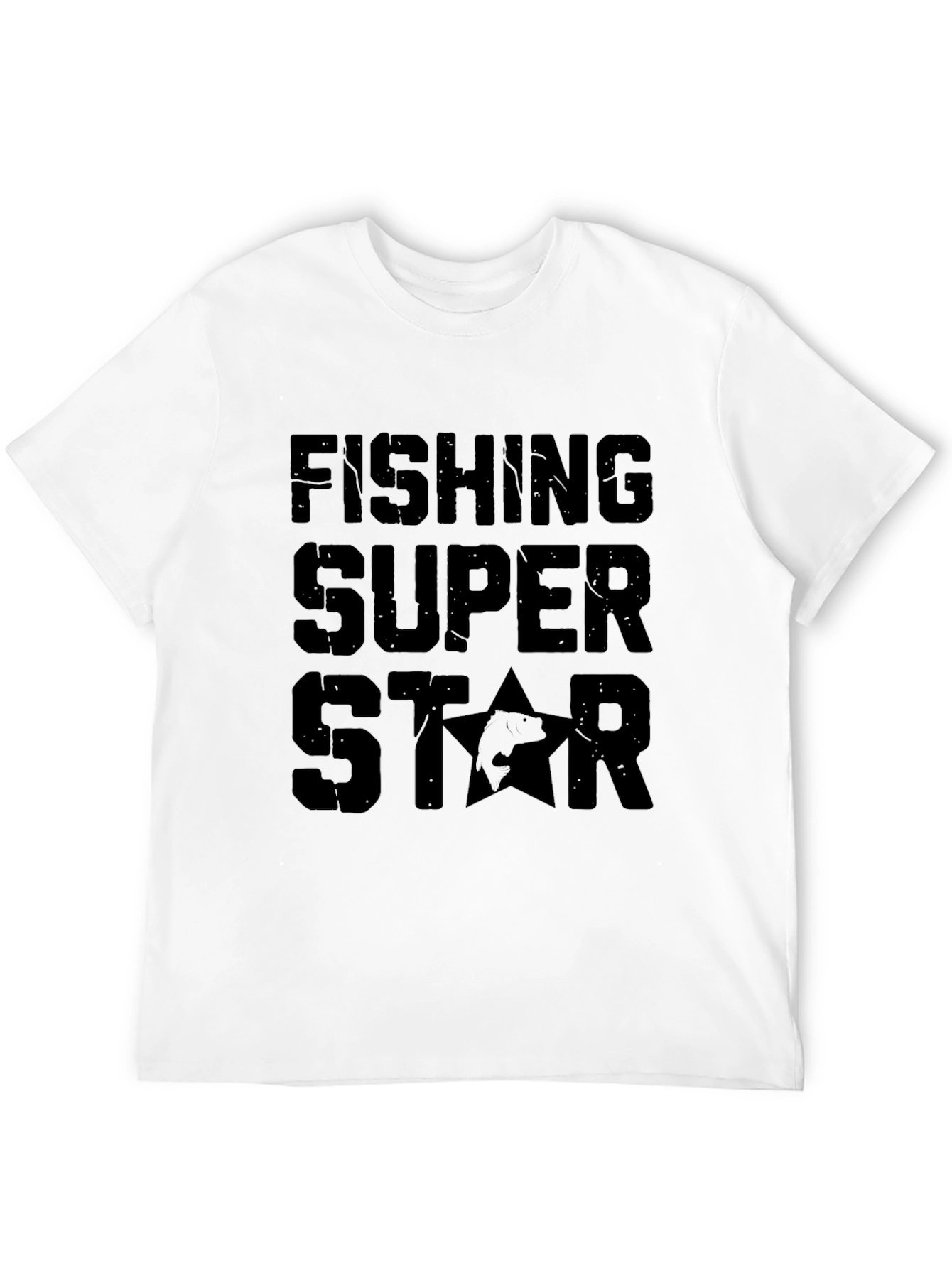 Fishing Super Star Black T-Shirt