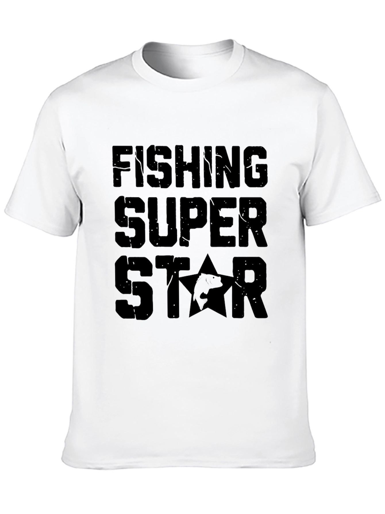 Fishing Super Star Black T-Shirt