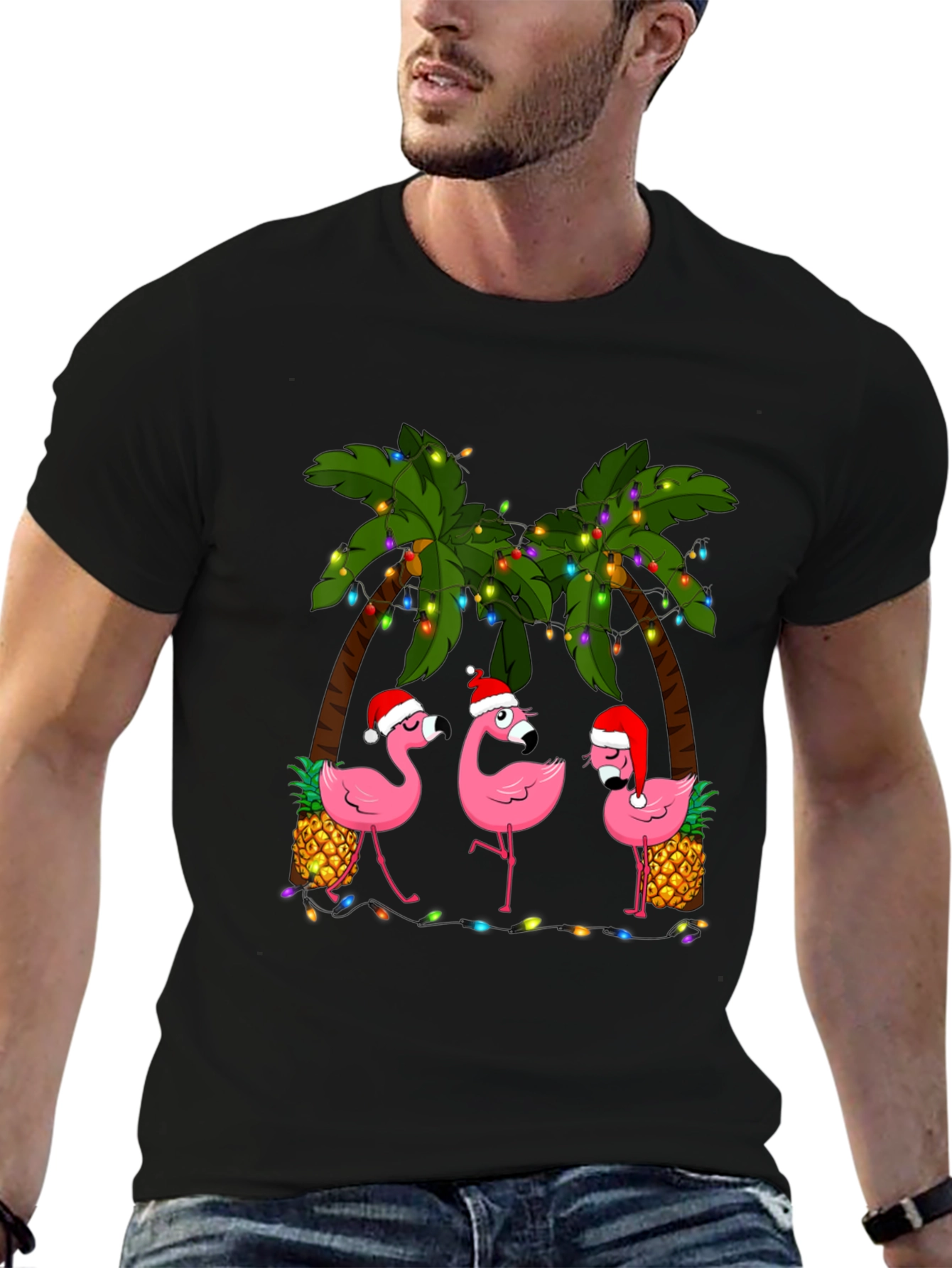 Festive Flamingo T-Shirt: Tropical Holiday Style