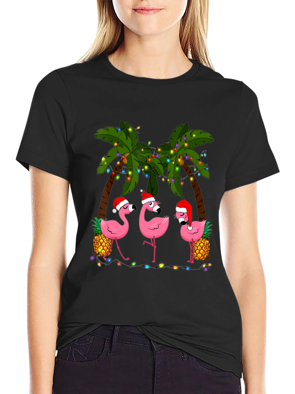Festive Flamingo T-Shirt: Tropical Holiday Style