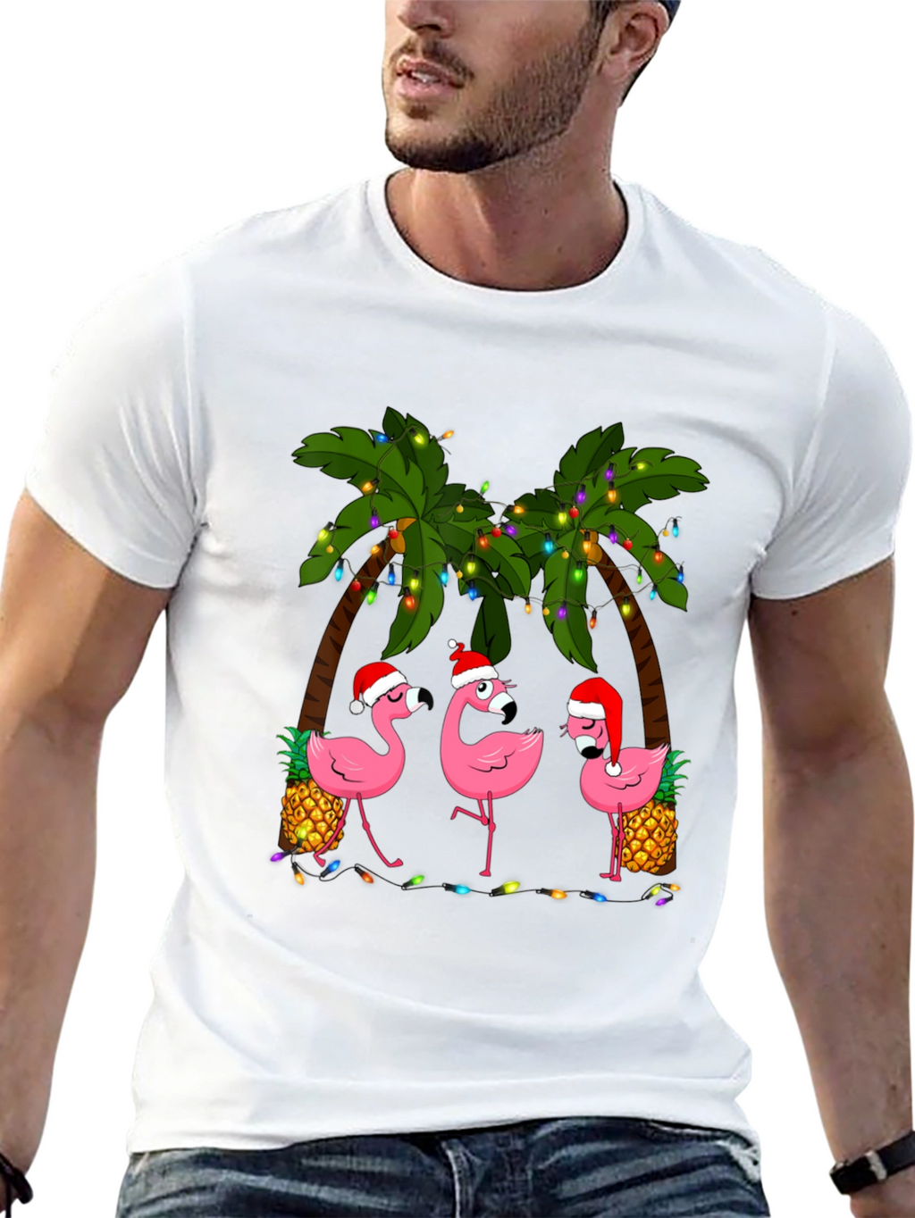 Festive Flamingo T-Shirt: Tropical Holiday Style
