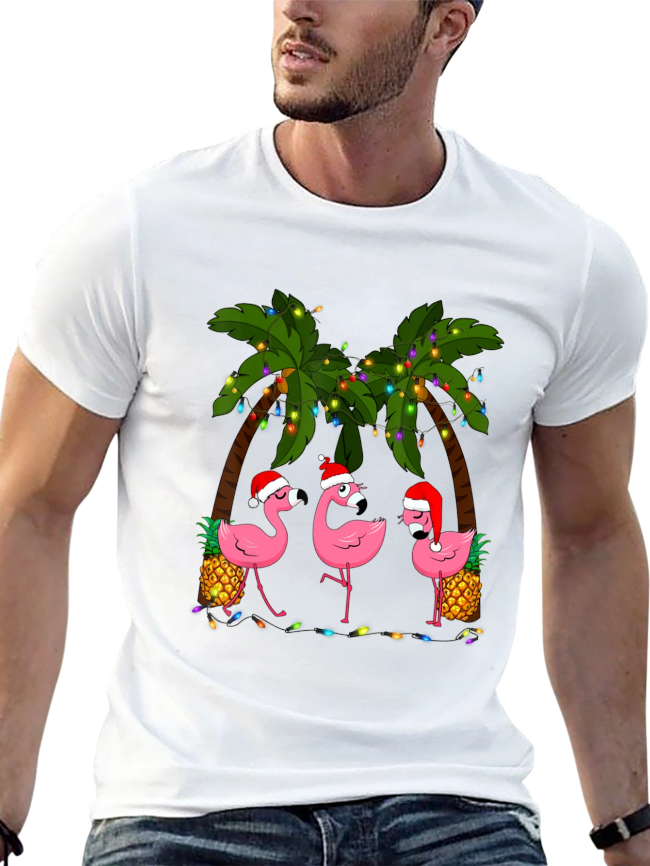 Festive Flamingo T-Shirt: Tropical Holiday Style