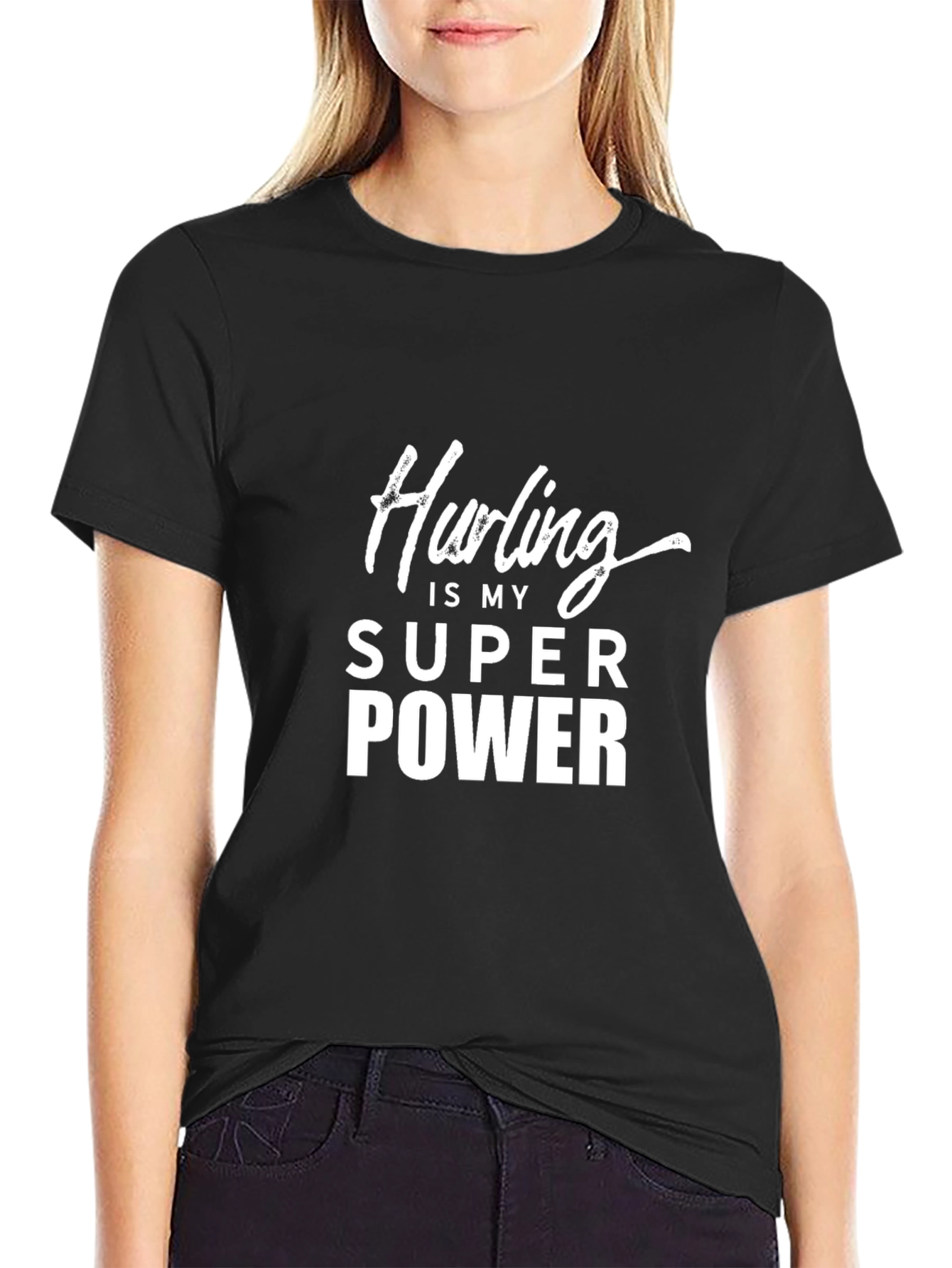 Hurling is My Superpower Black T-Shirt