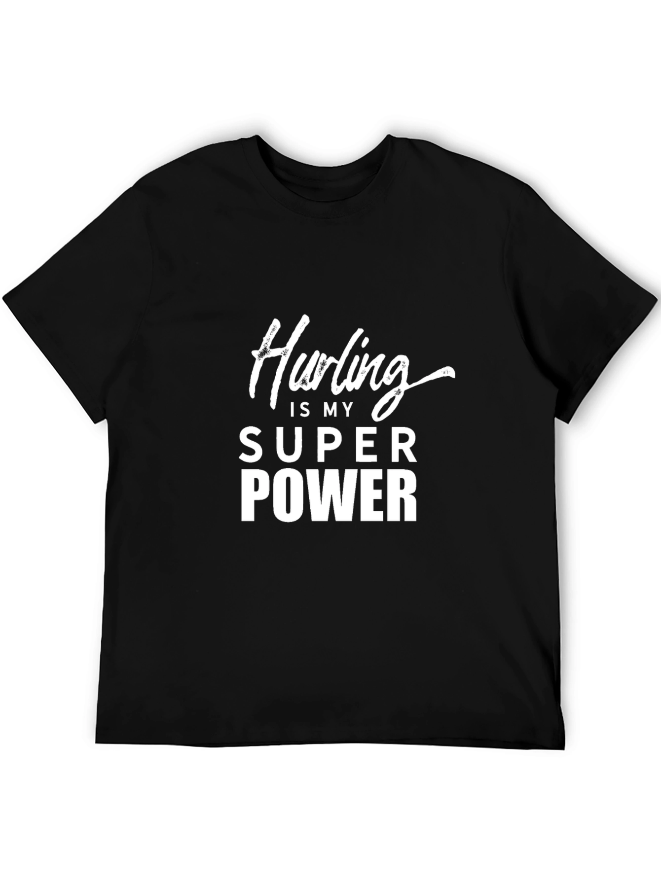 Hurling is My Superpower Black T-Shirt