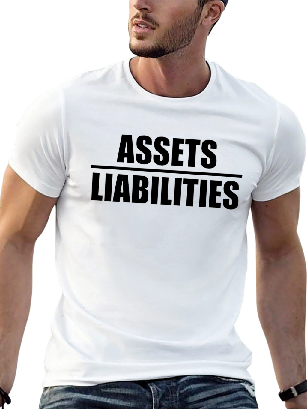 Assets Over Liabilities Black T-Shirt