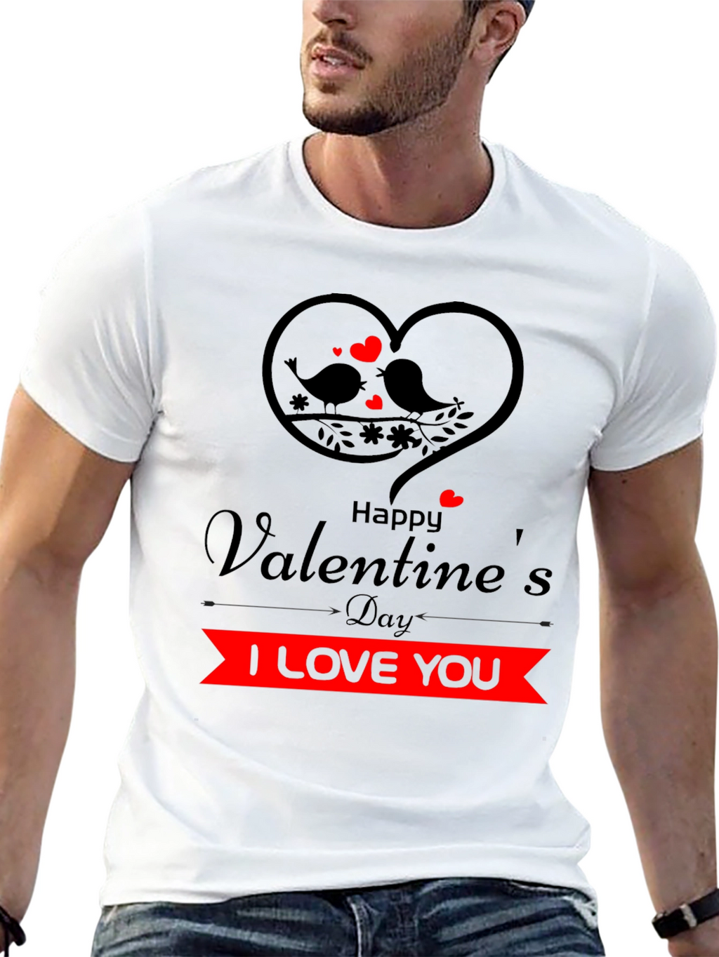 Valentines Day T-Shirt - I Love You Design