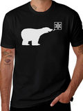 Polar Bear Snowflake Graphic Tee - Winter Style