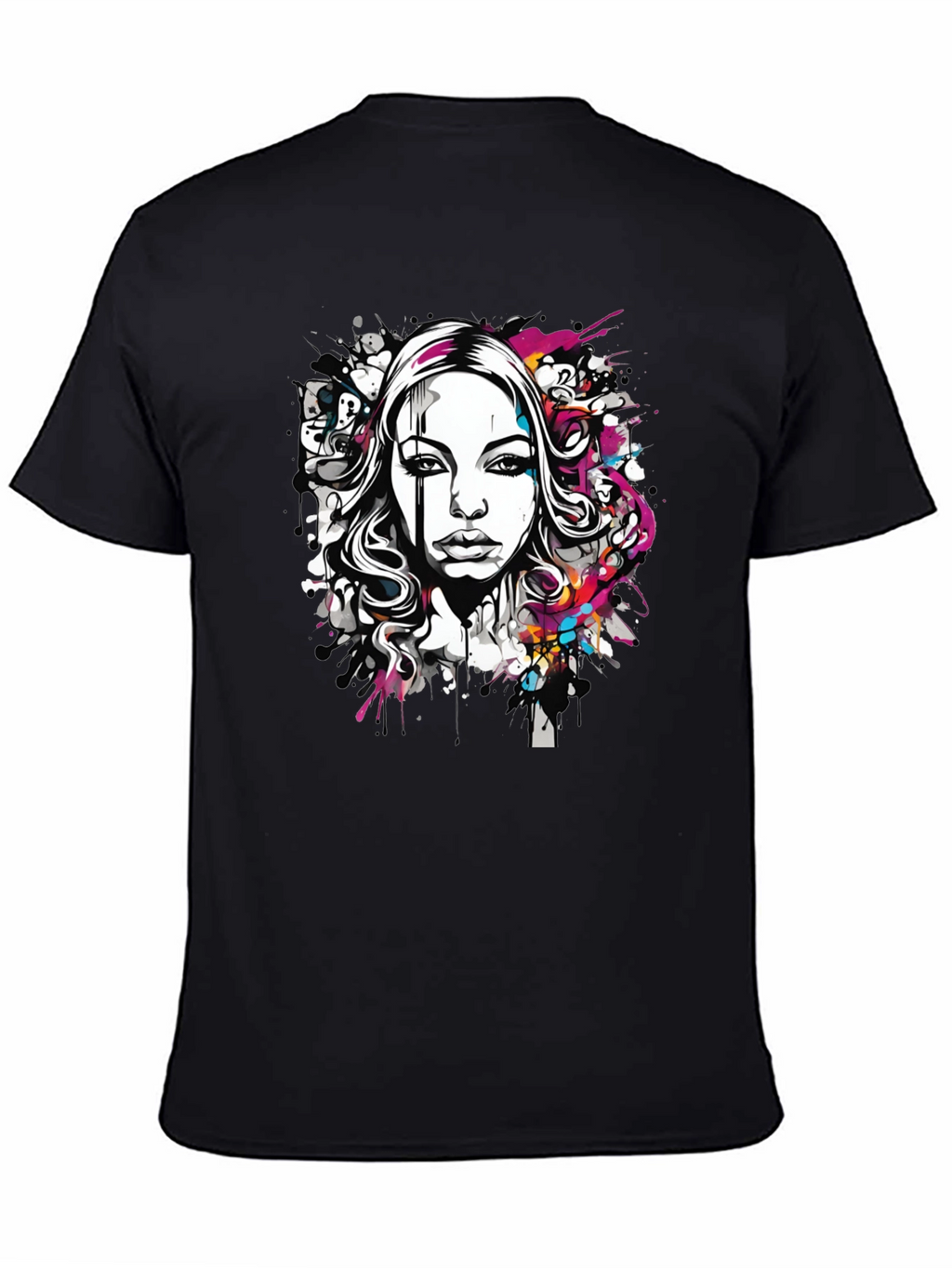 Edgy Portrait Graphic T-Shirt