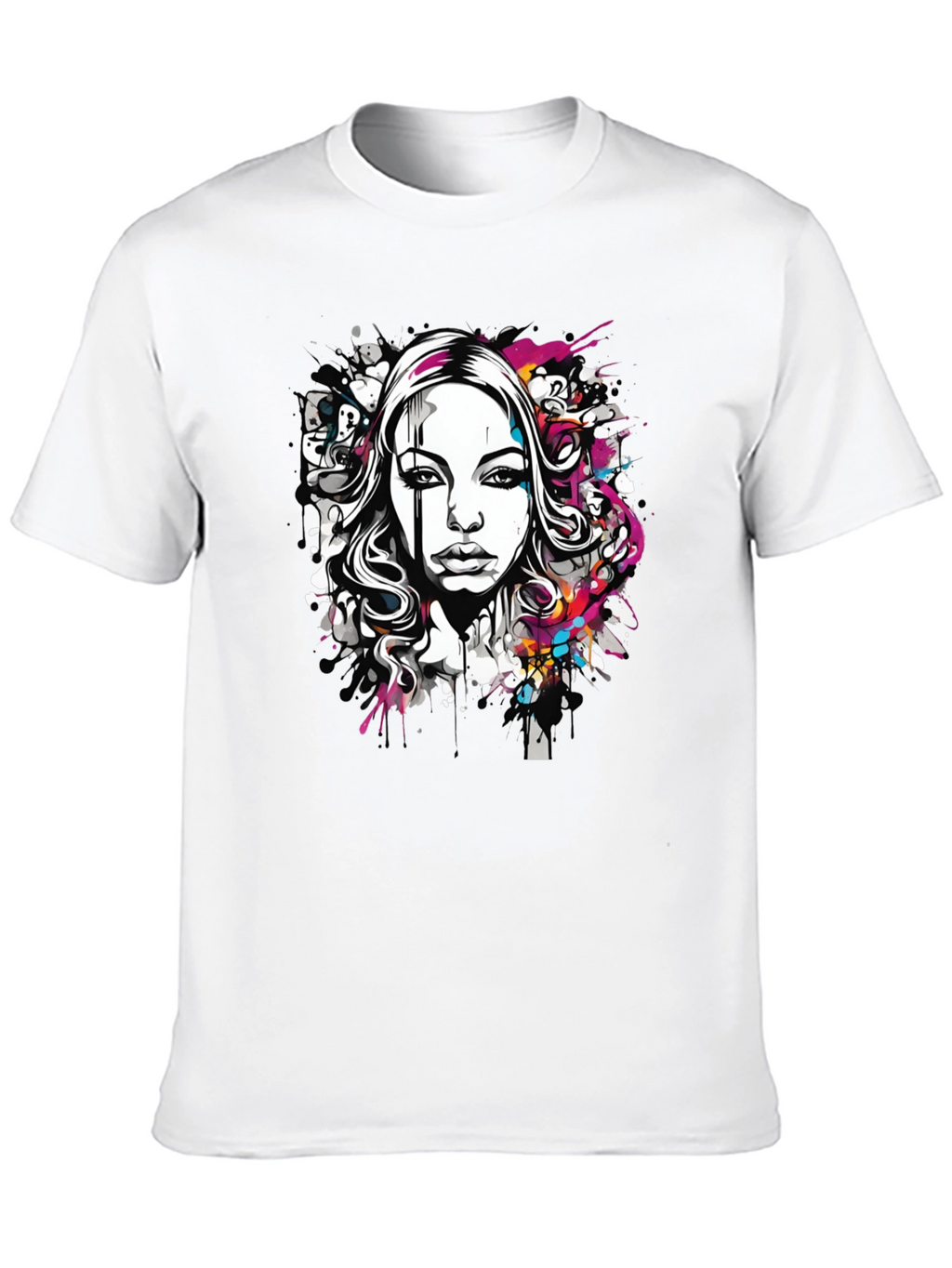 Edgy Portrait Graphic T-Shirt