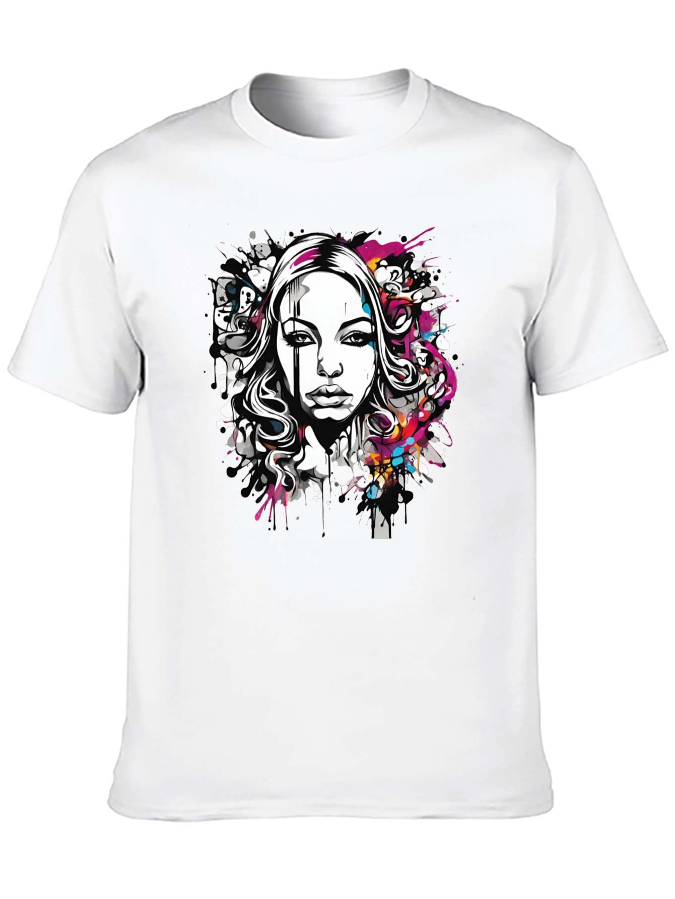 Edgy Portrait Graphic T-Shirt