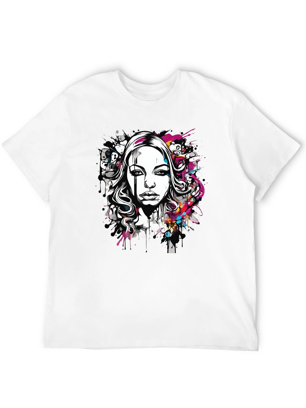 Edgy Portrait Graphic T-Shirt