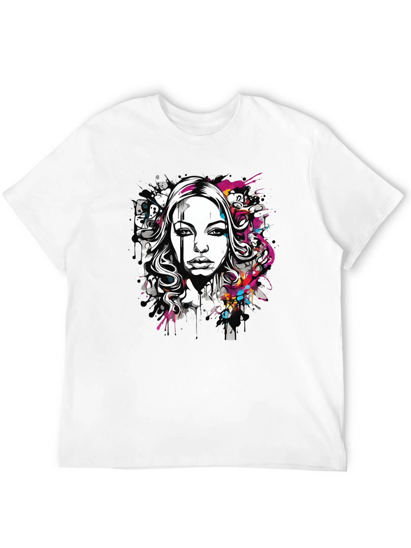 Edgy Portrait Graphic T-Shirt