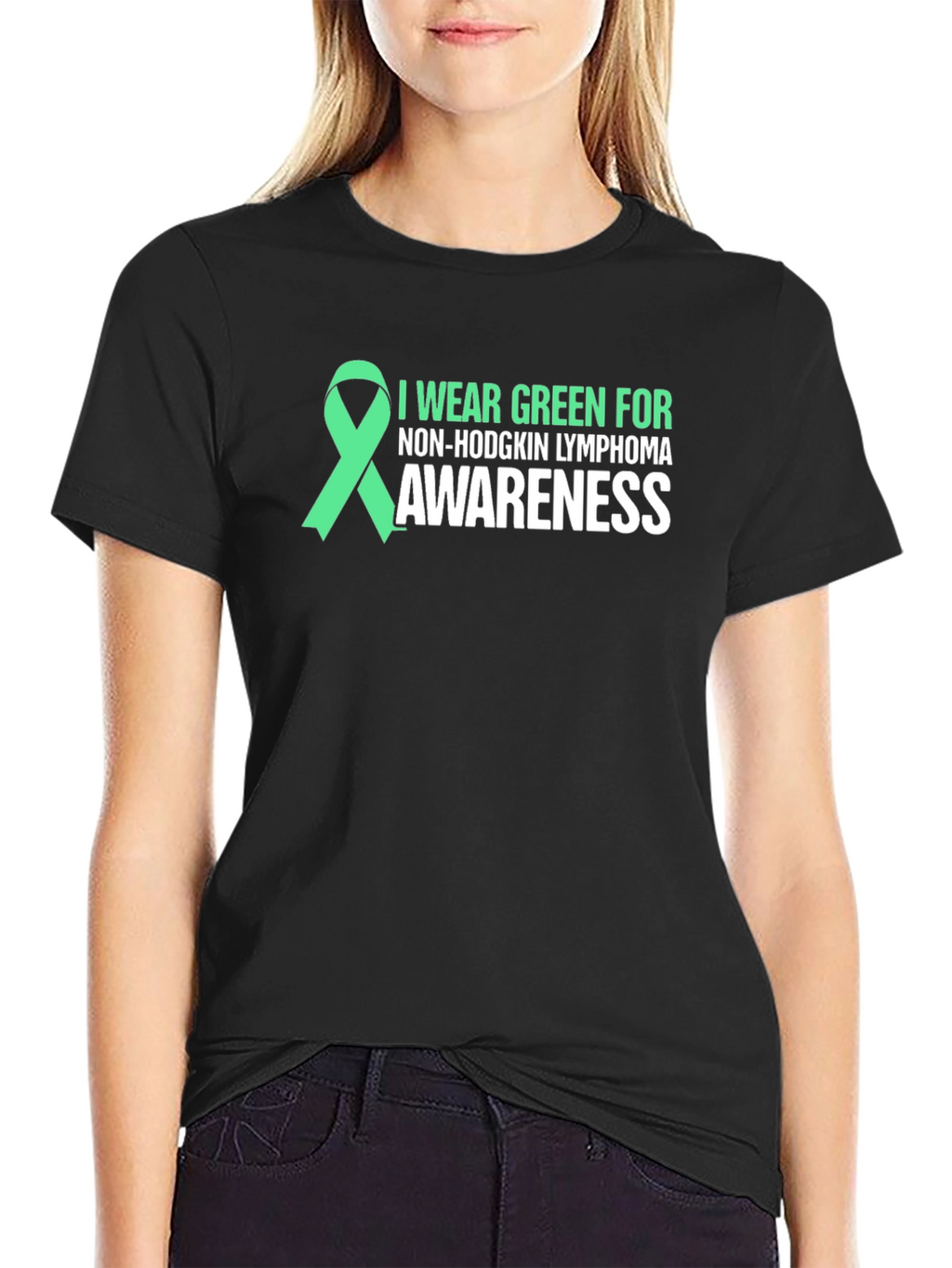Non-Hodgkin Lymphoma Awareness Green Ribbon T-Shirt