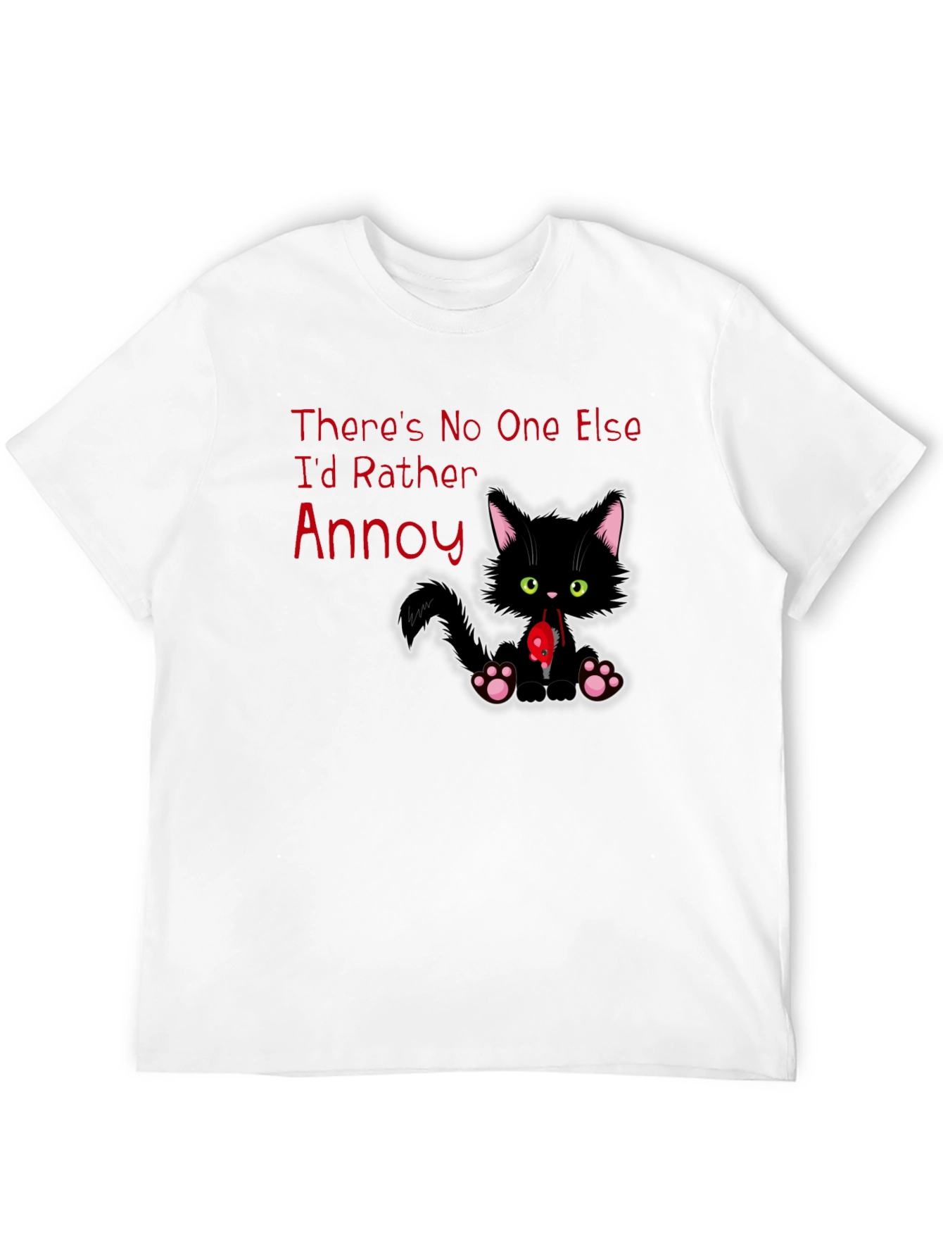 Annoy Cat Black T-Shirt Funny Graphic Tee