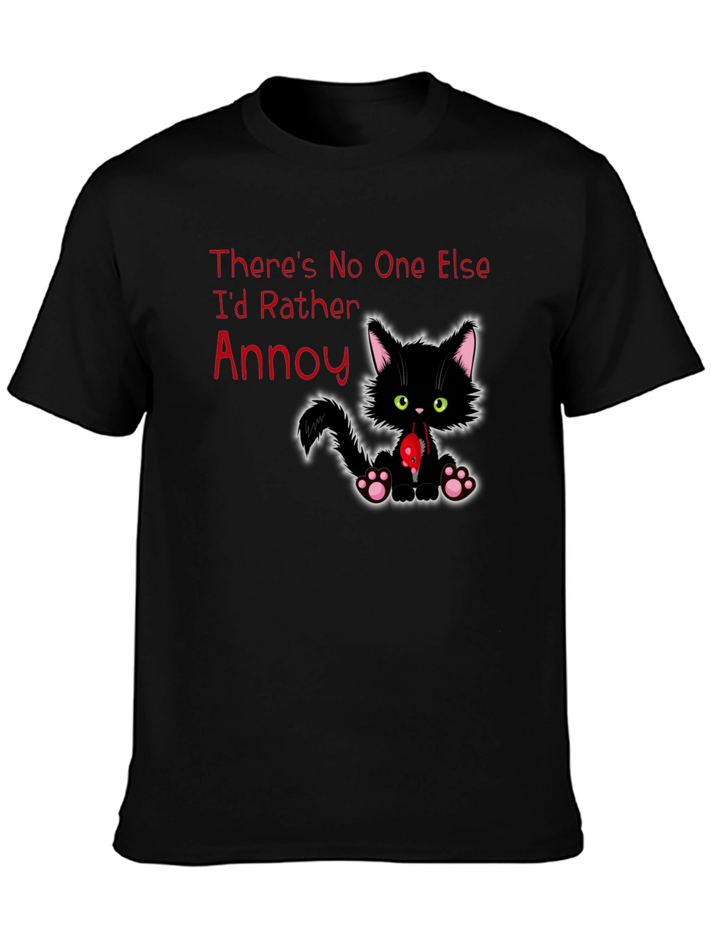 Annoy Cat Black T-Shirt Funny Graphic Tee